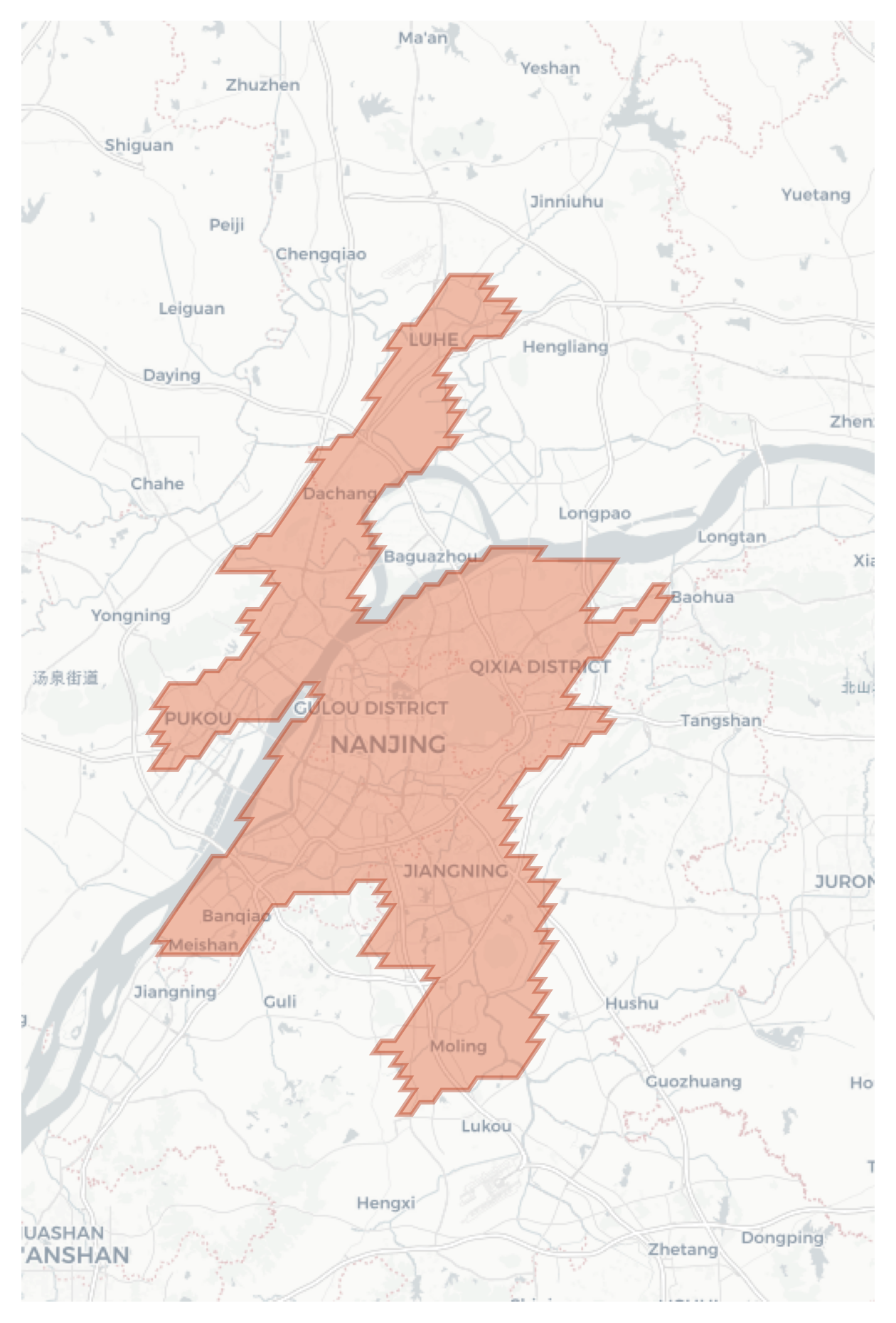 Nanjing geographic map