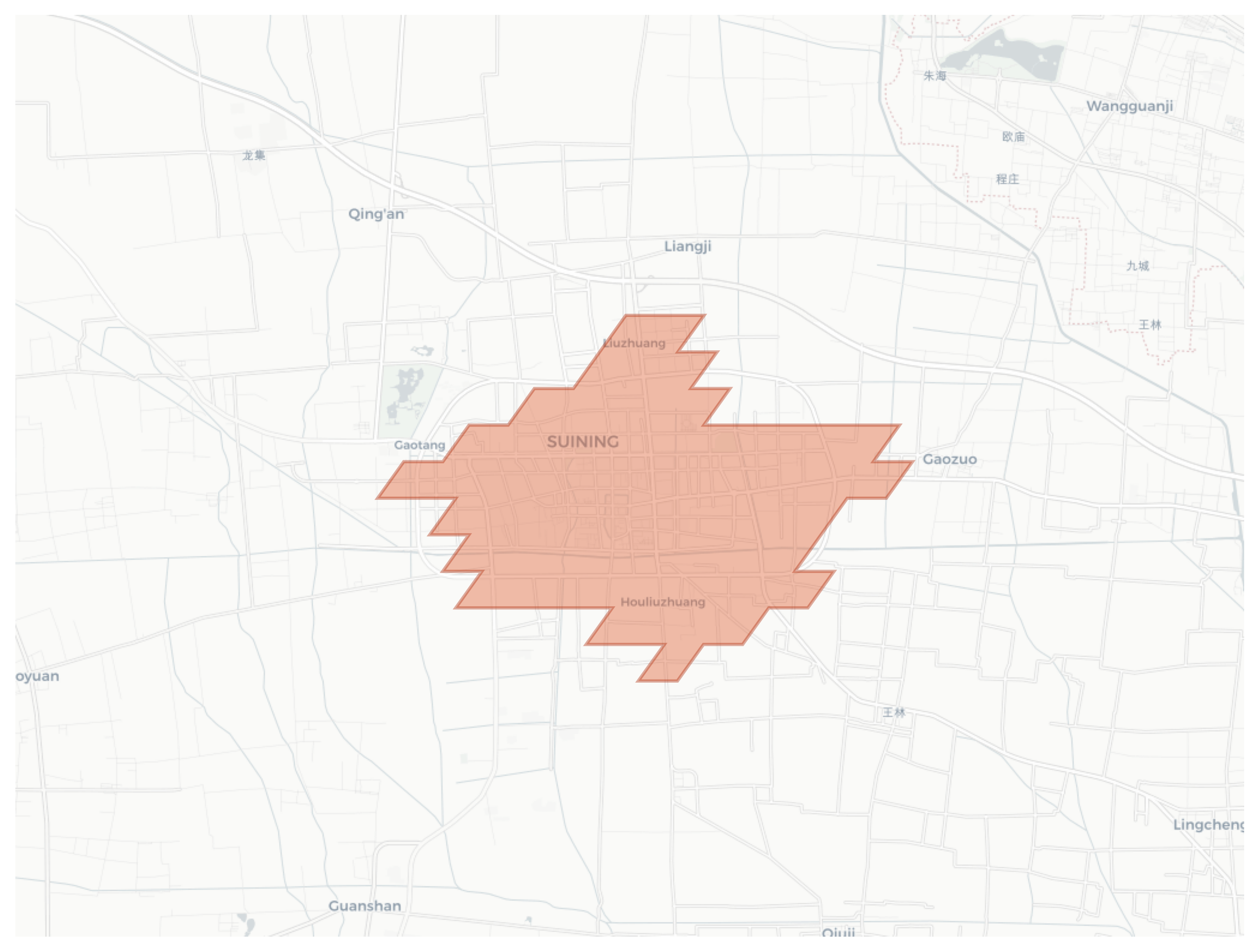 Suining geographic map