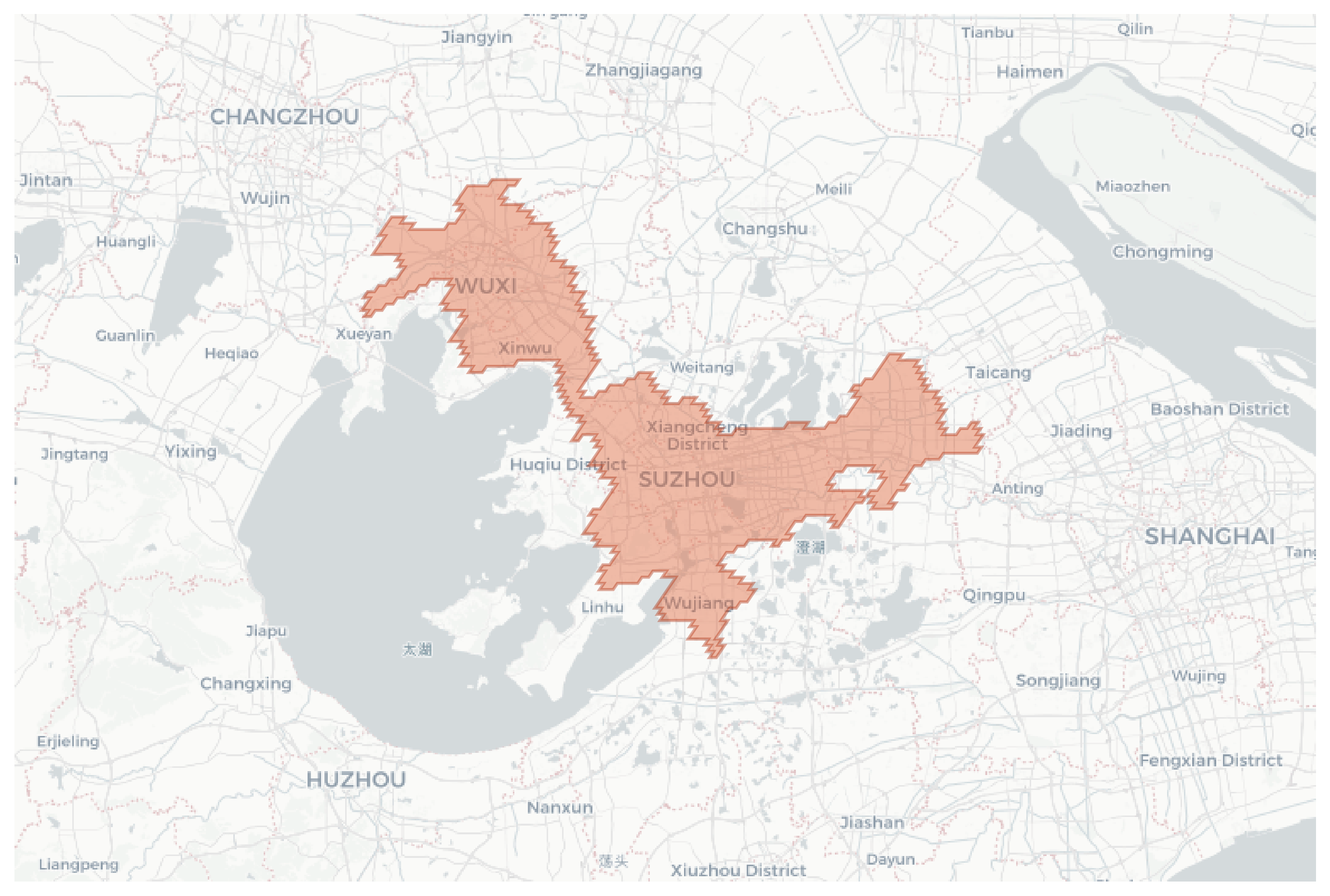 Suzhou geographic map