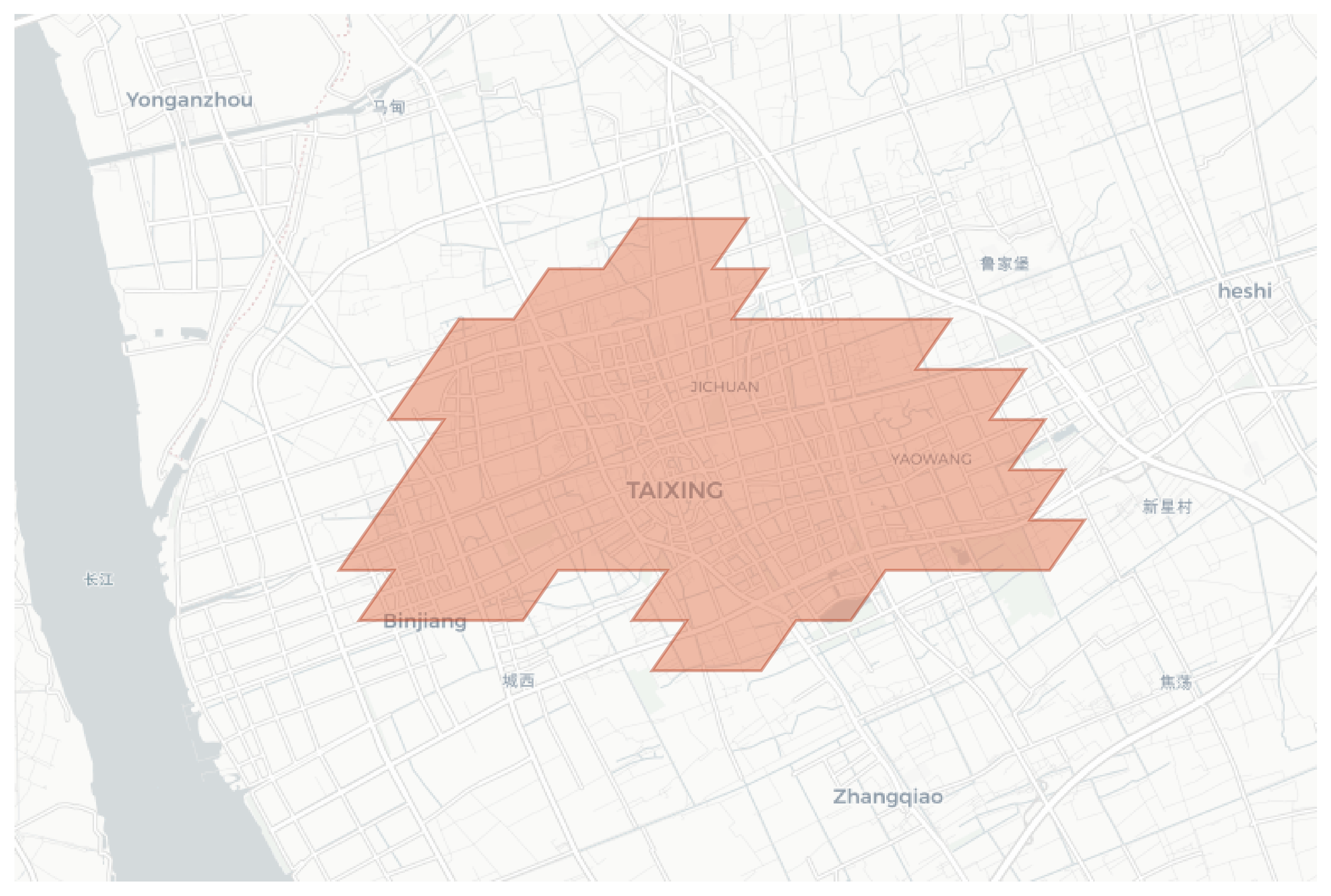 Taixing geographic map