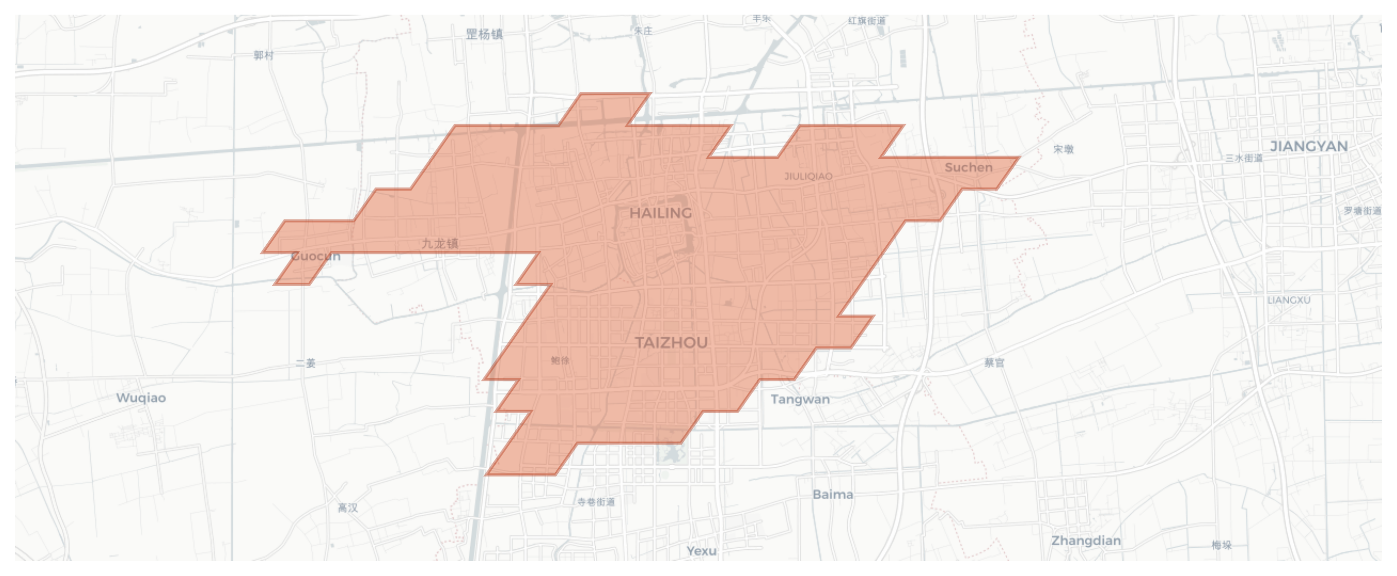 Taizhou geographic map