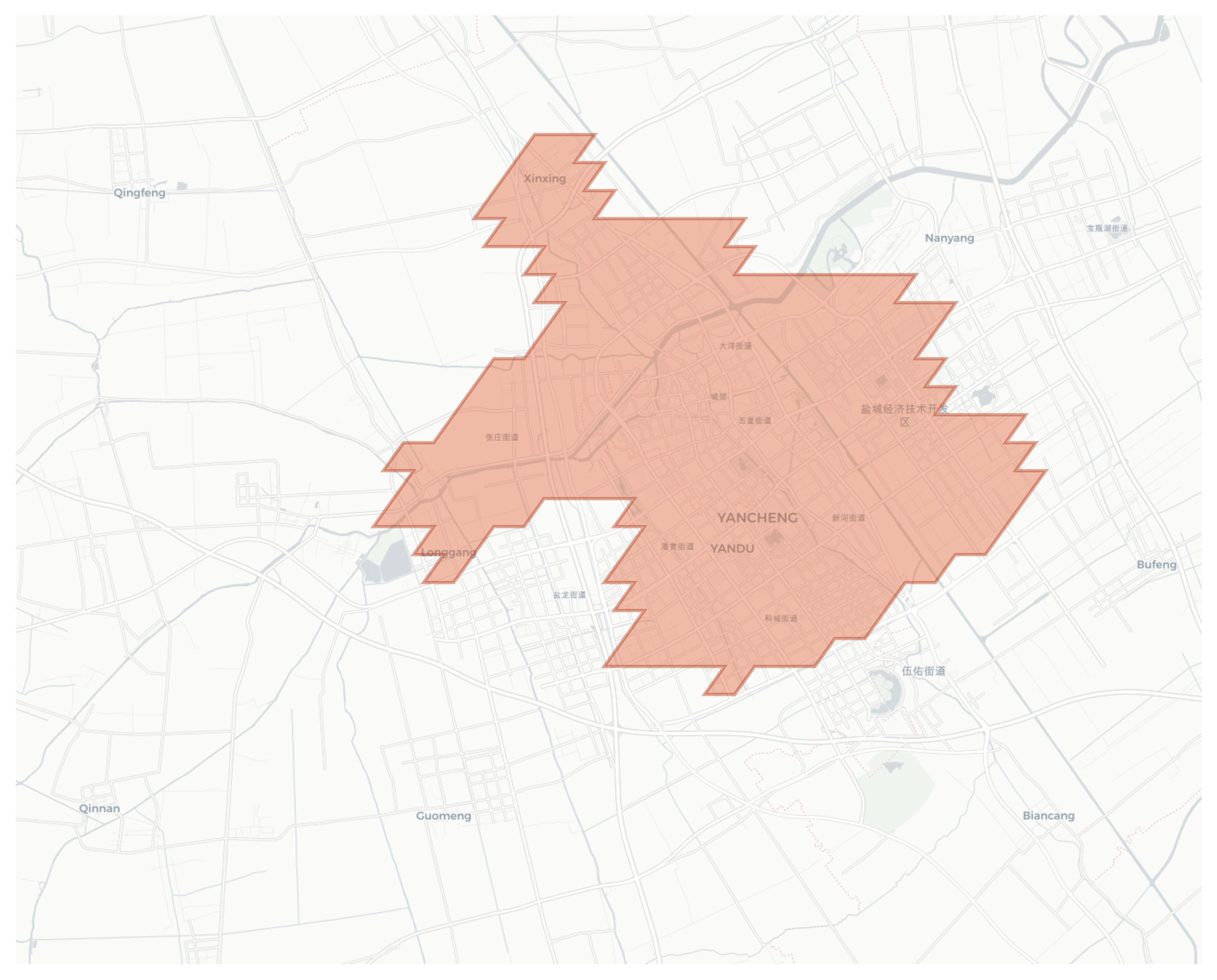 Yancheng geographic map