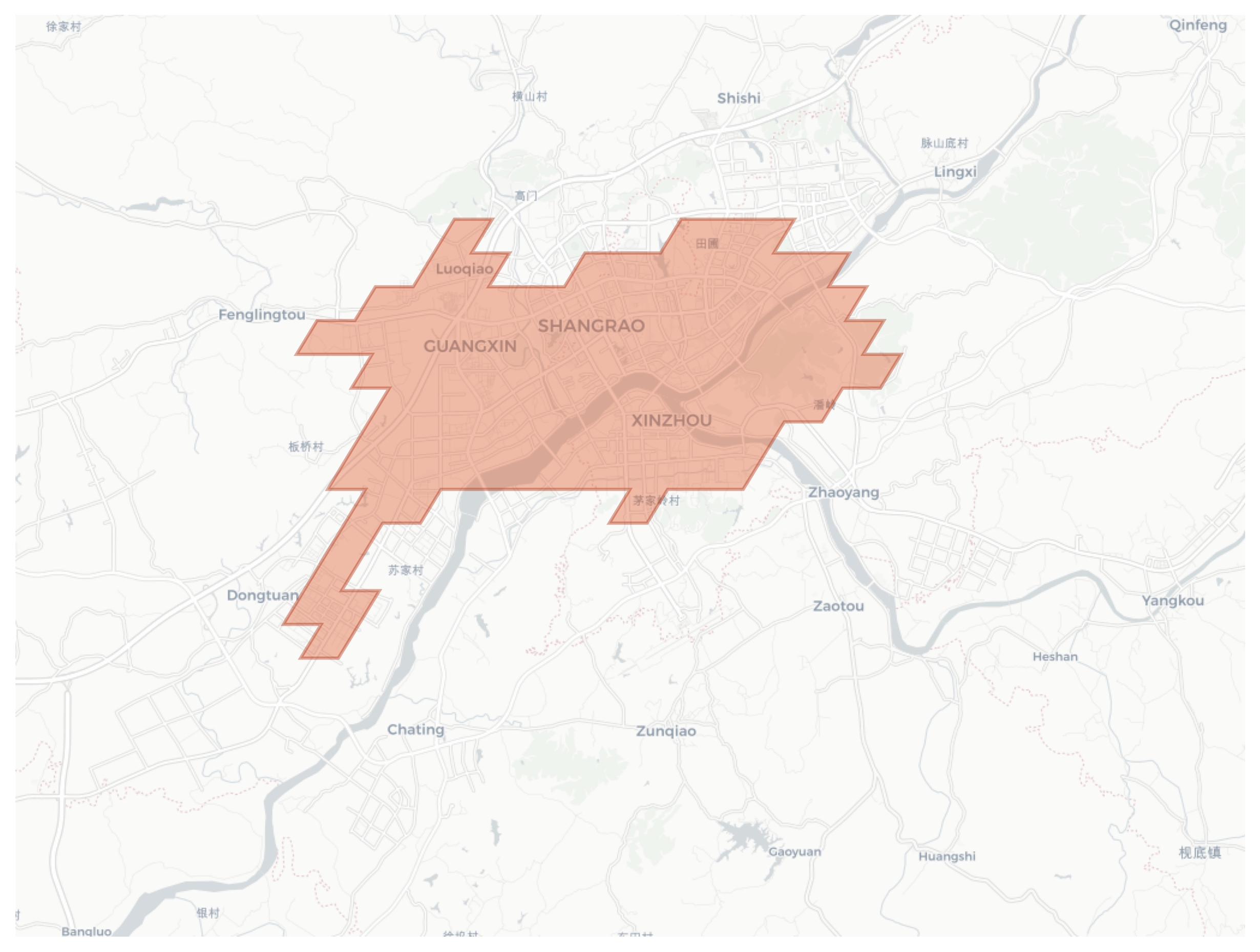 Shangrao geographic map