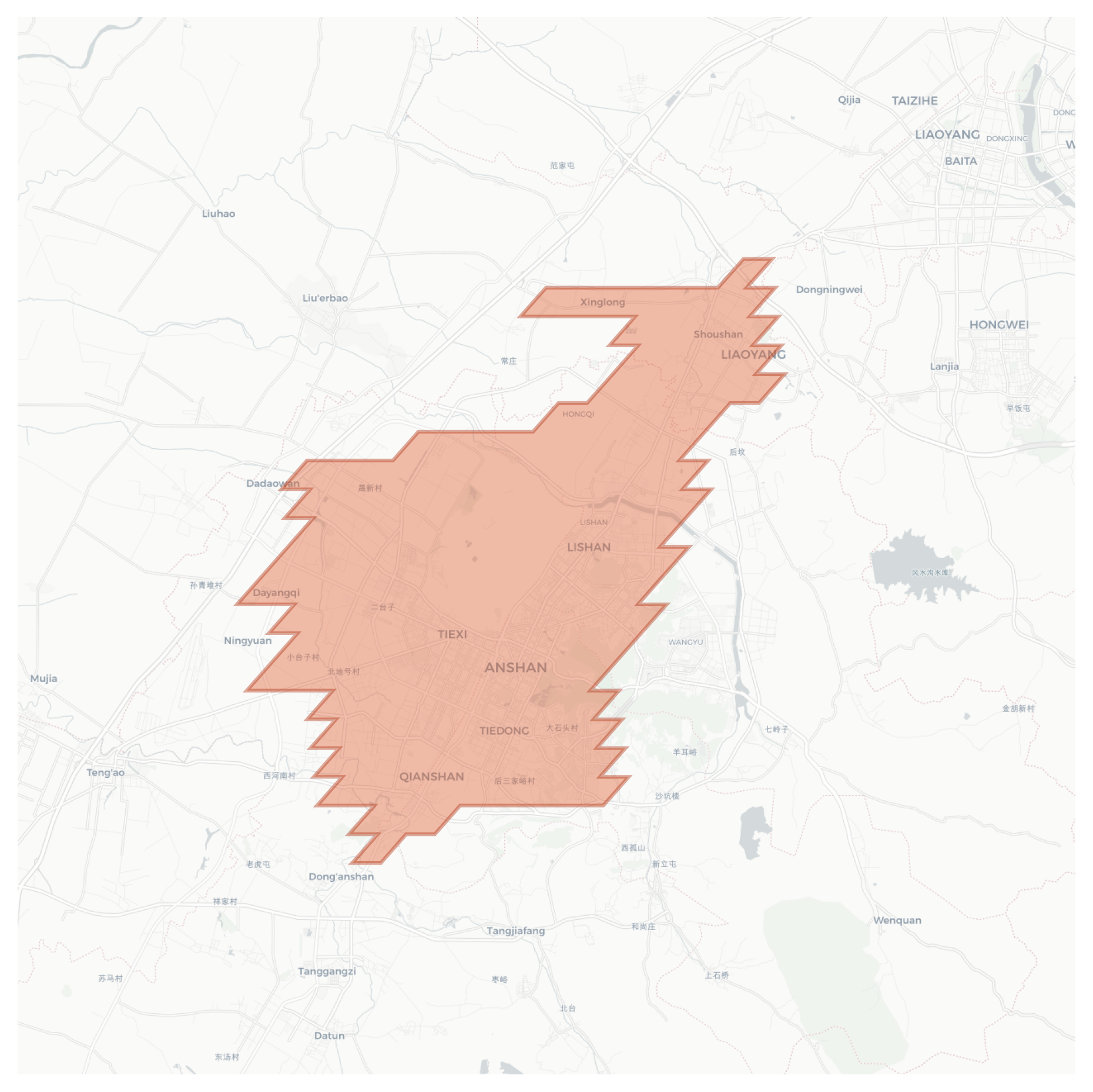Anshan geographic map