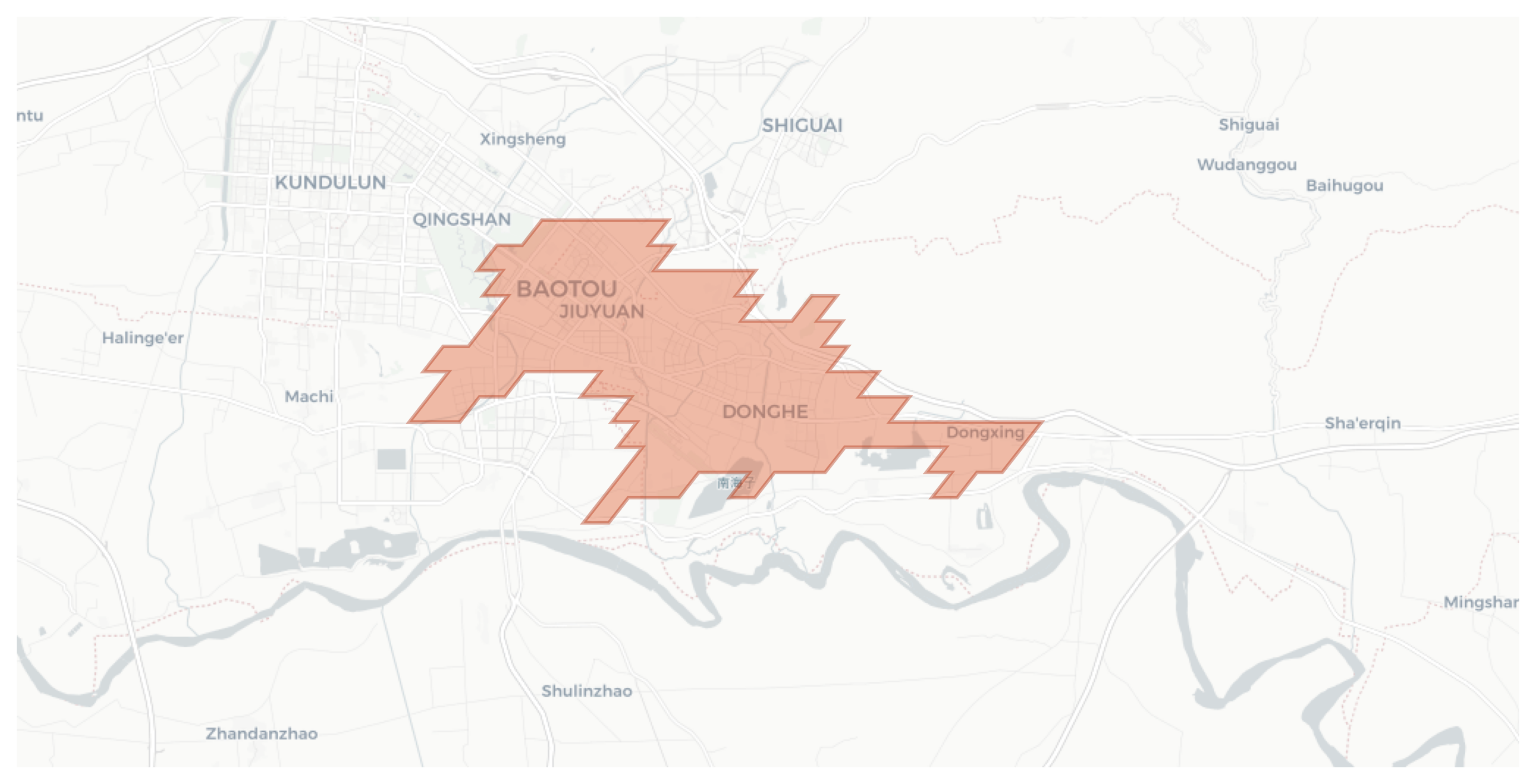 Donghe geographic map