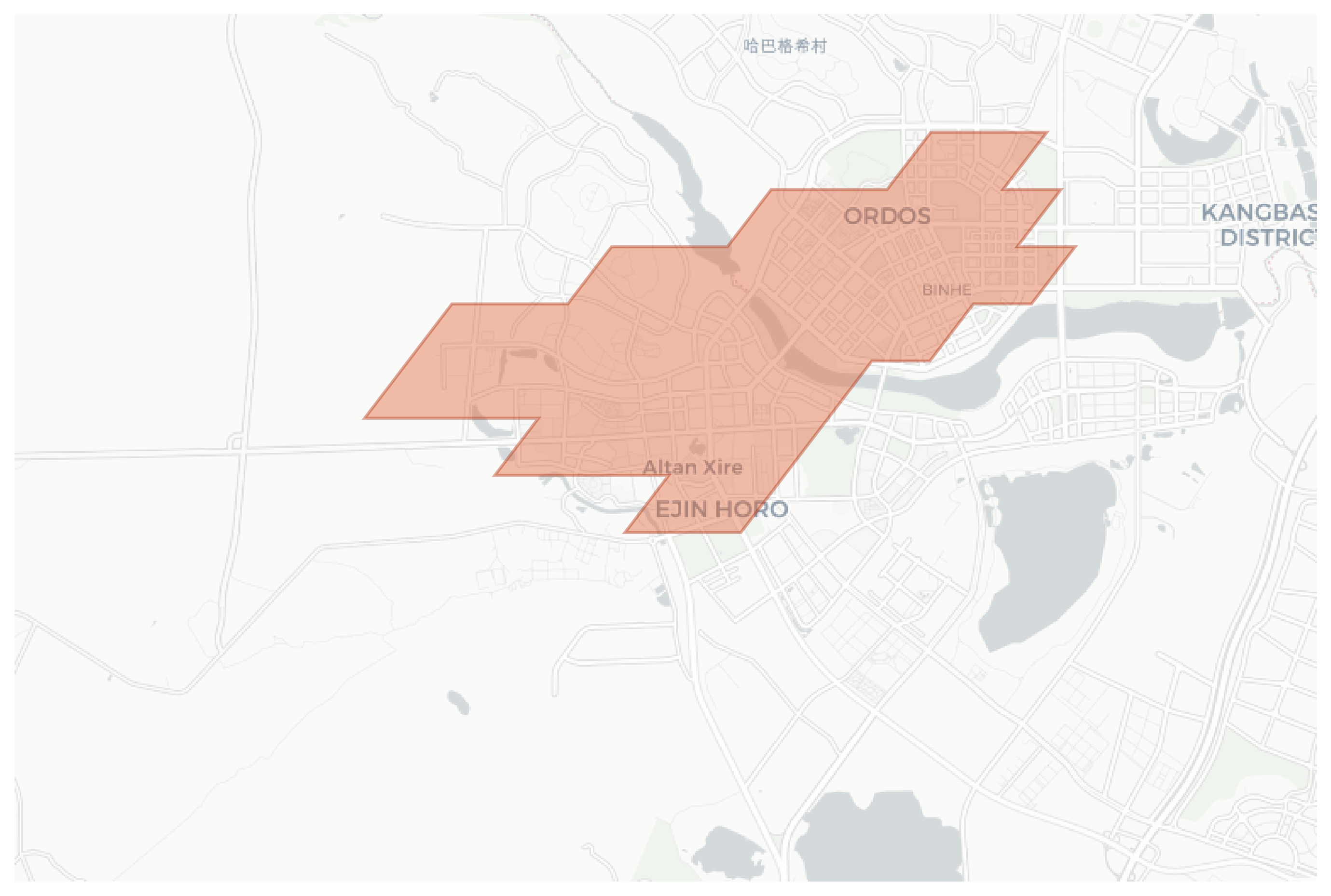 Ordos geographic map