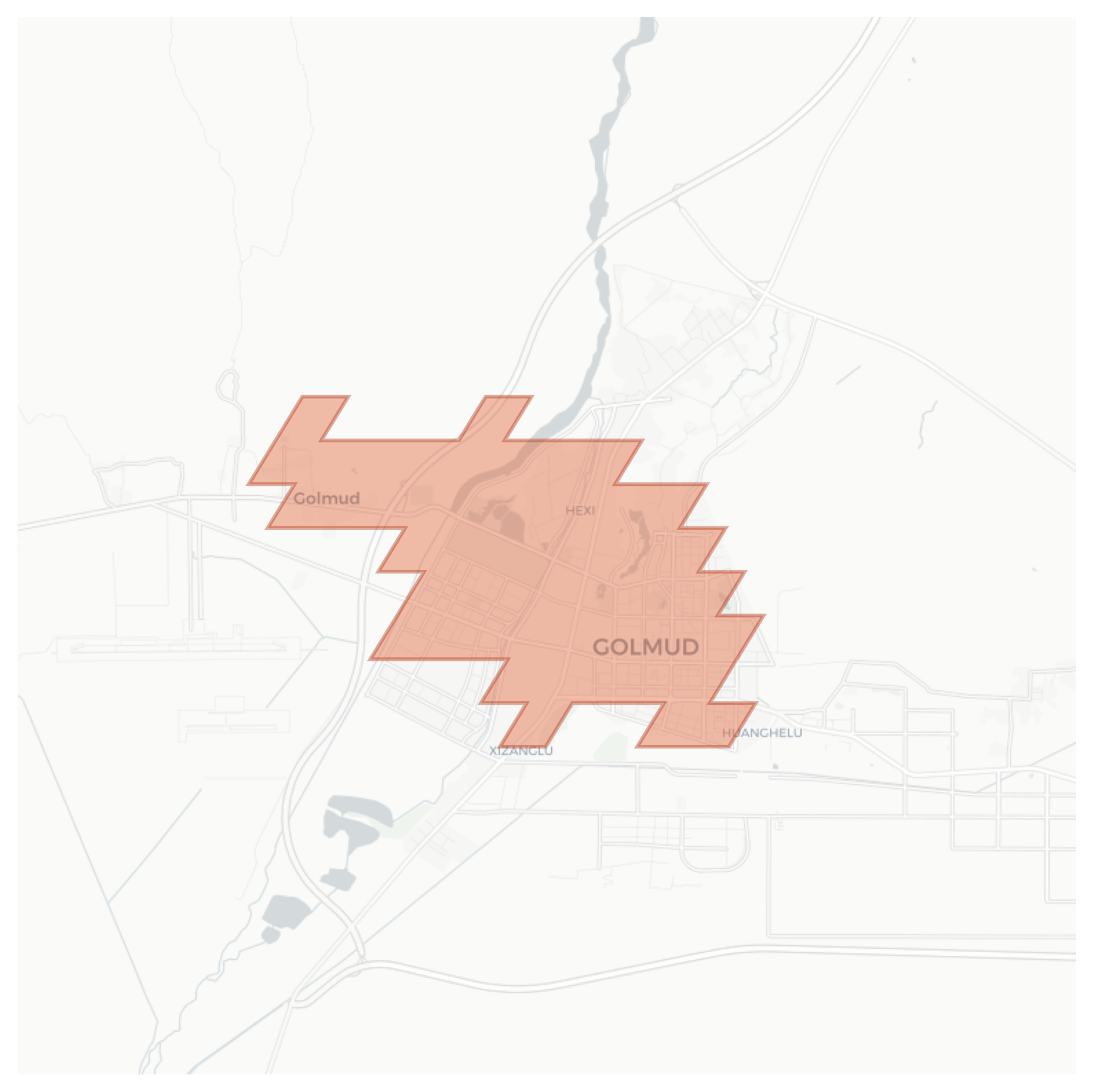 Golmud geographic map