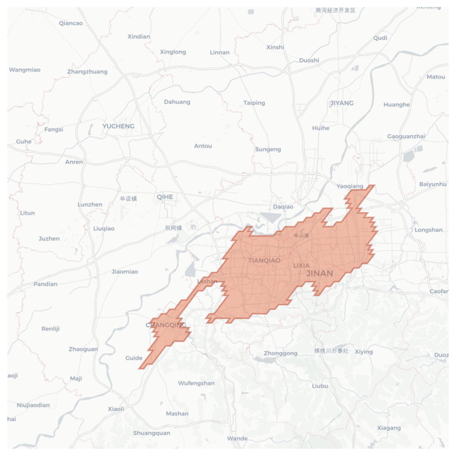 Jinan geographic map