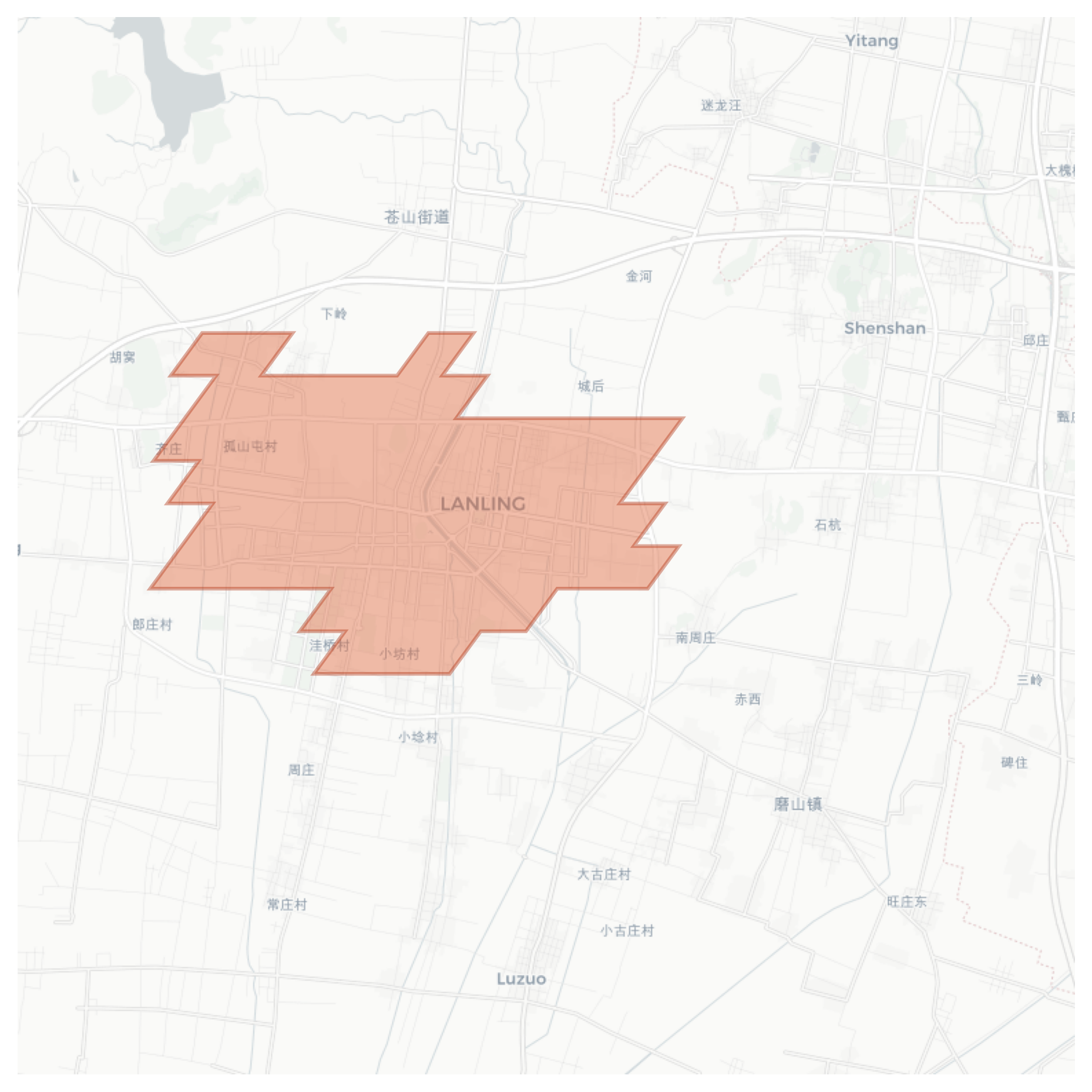 Lanling geographic map
