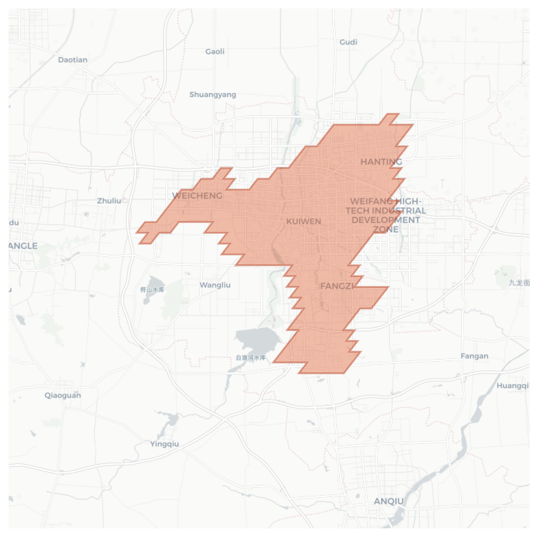 Weifang geographic map