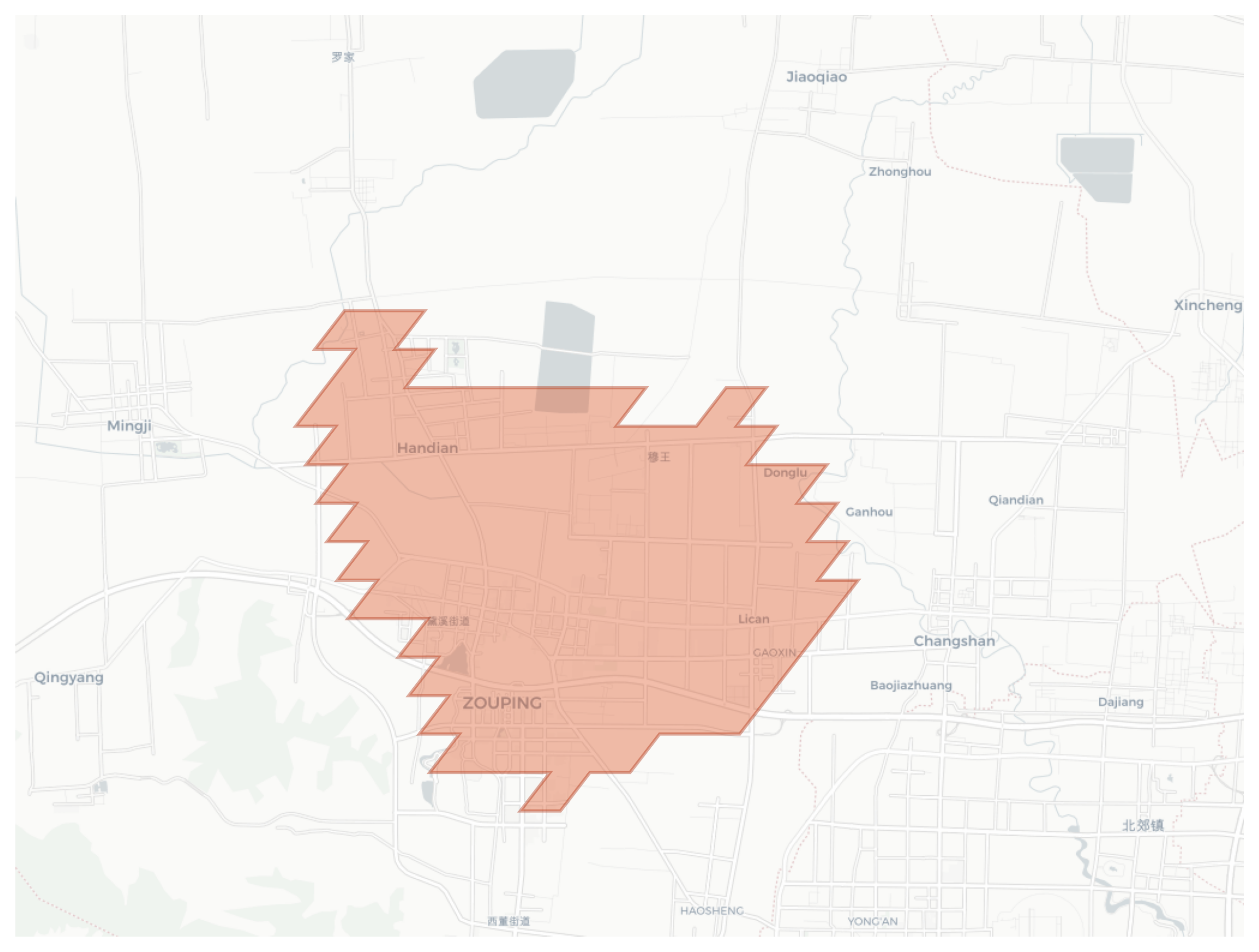 Zouping geographic map