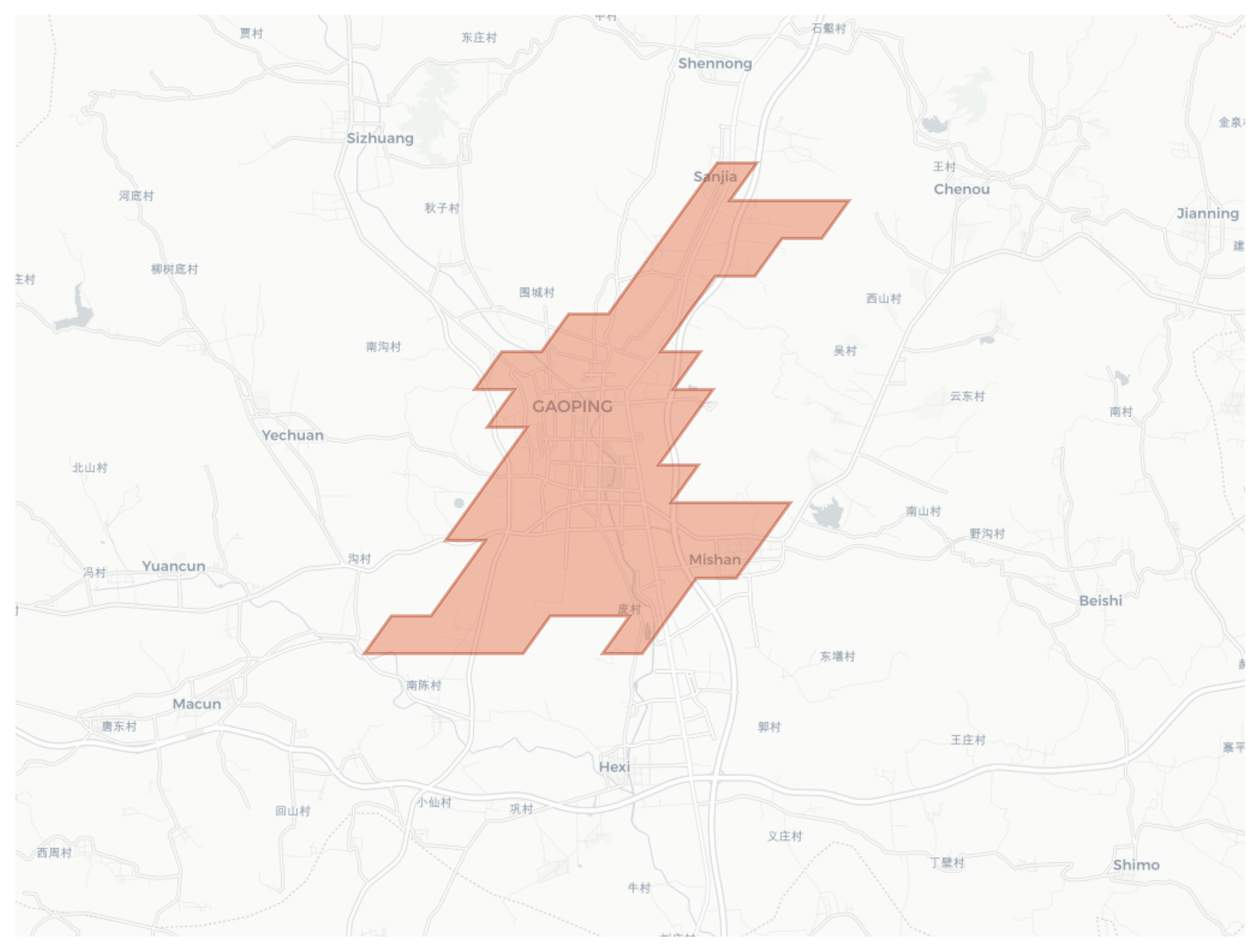 Gaoping geographic map