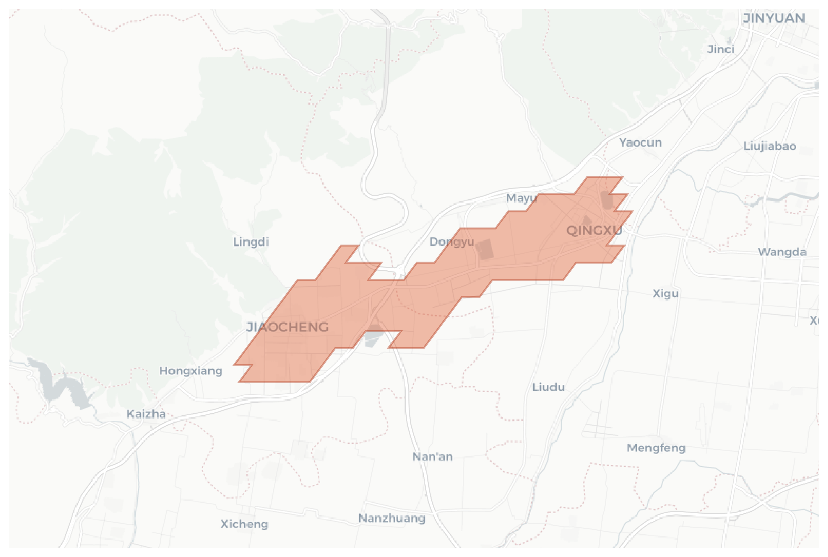 Jiaocheng geographic map