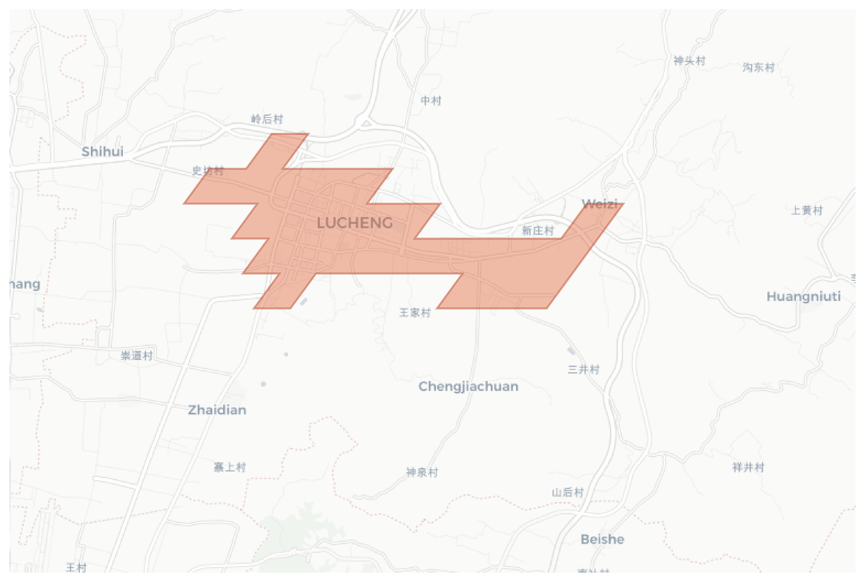 Lucheng geographic map