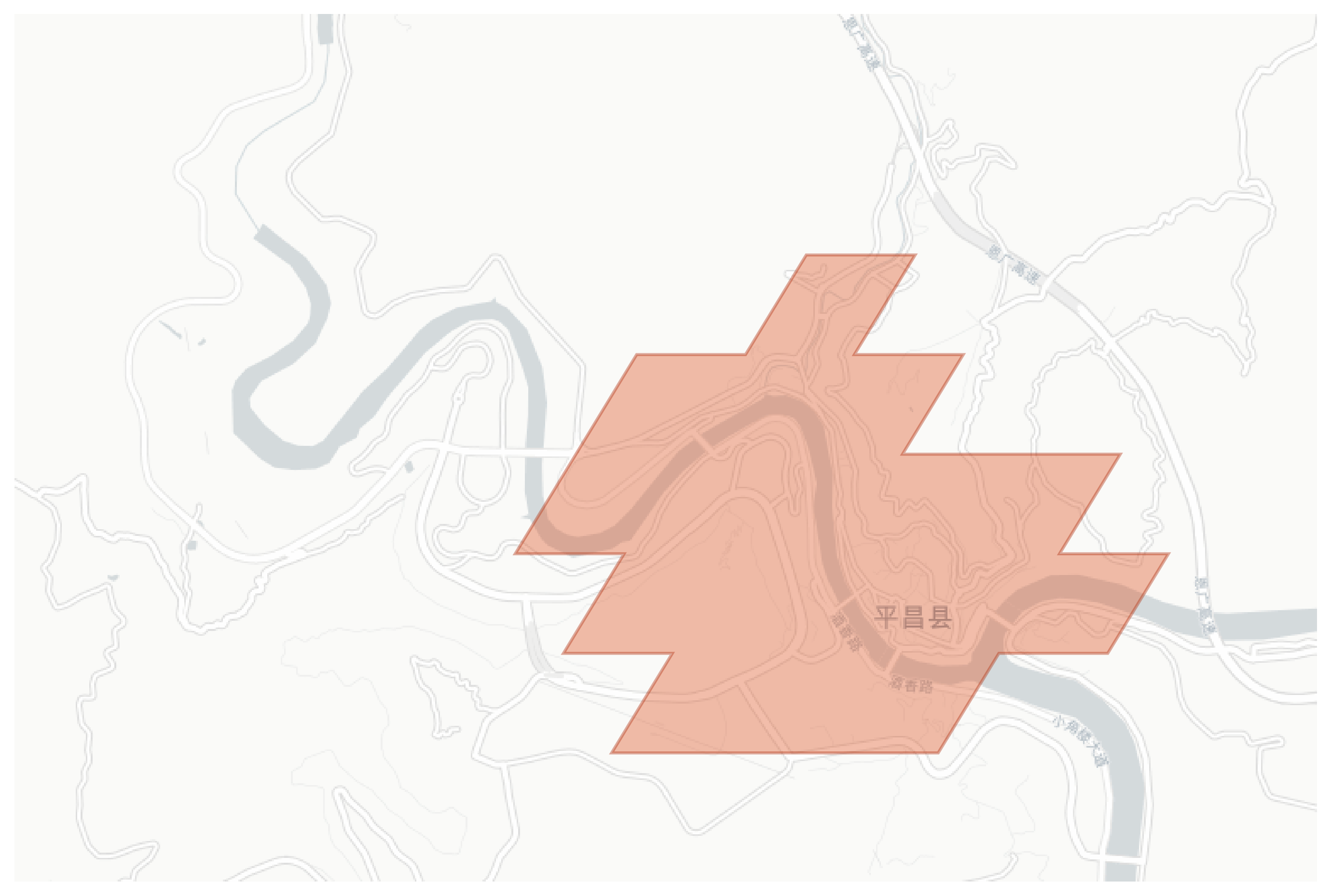 Pingchang County geographic map
