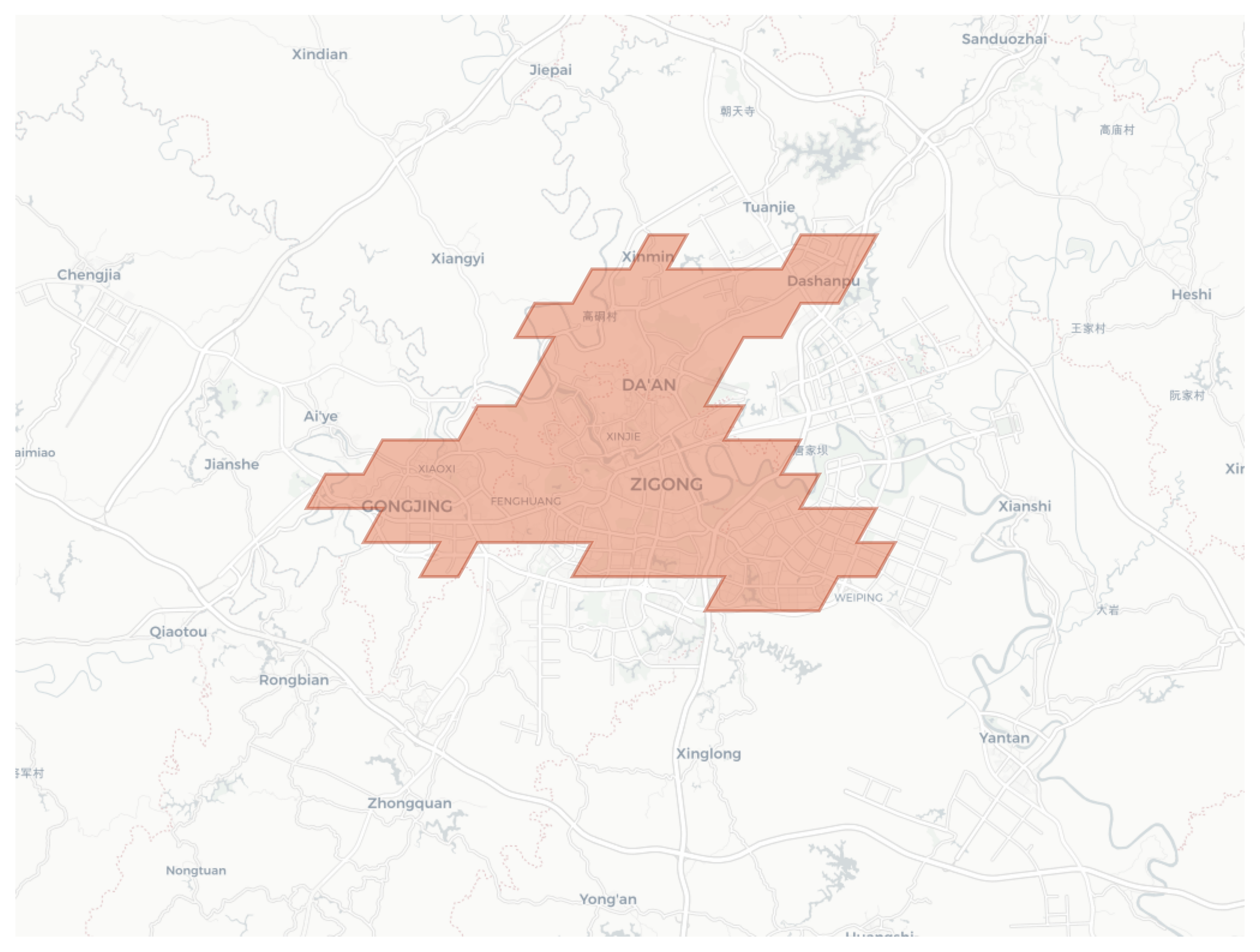 Zigong geographic map