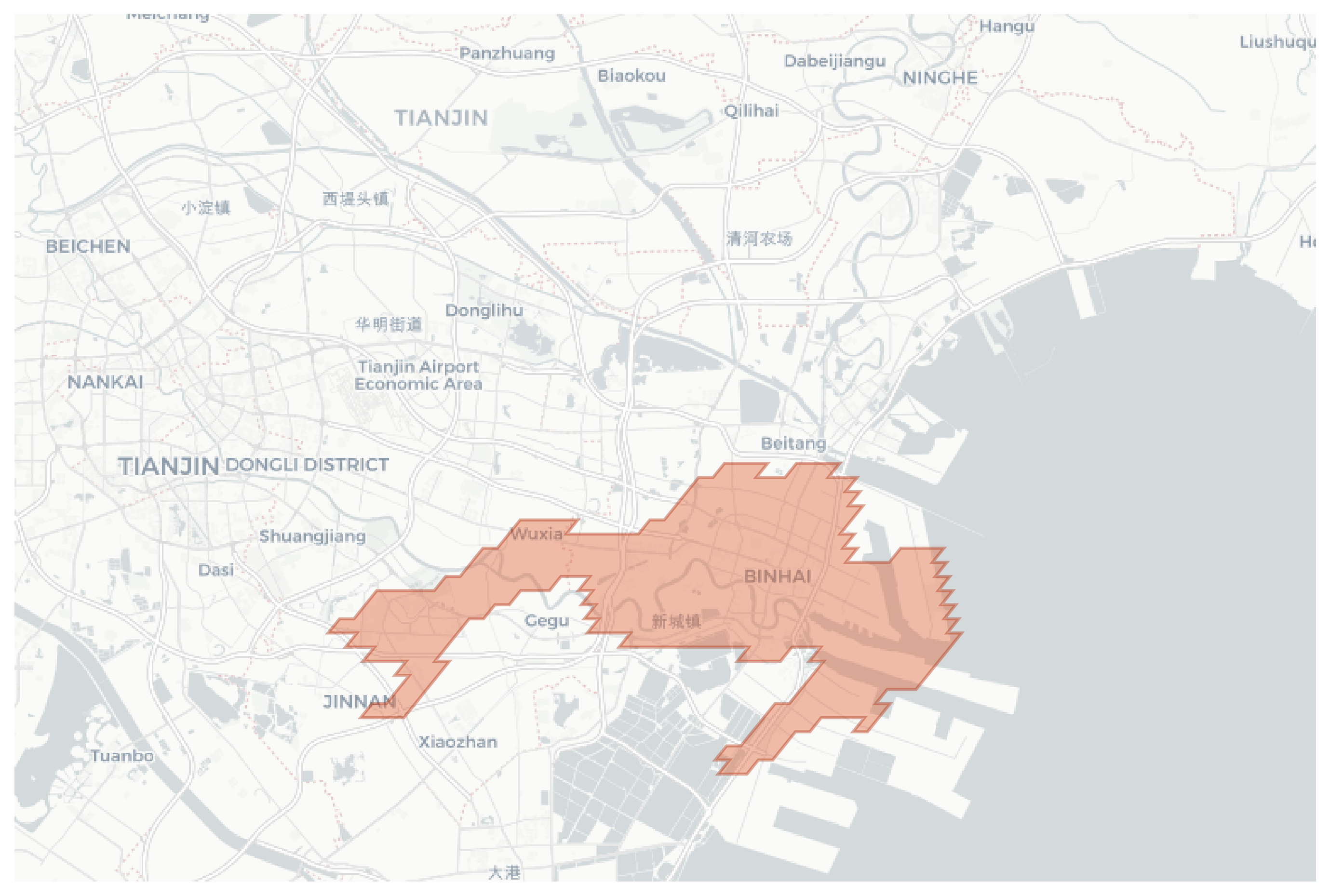 Binhai New Area geographic map