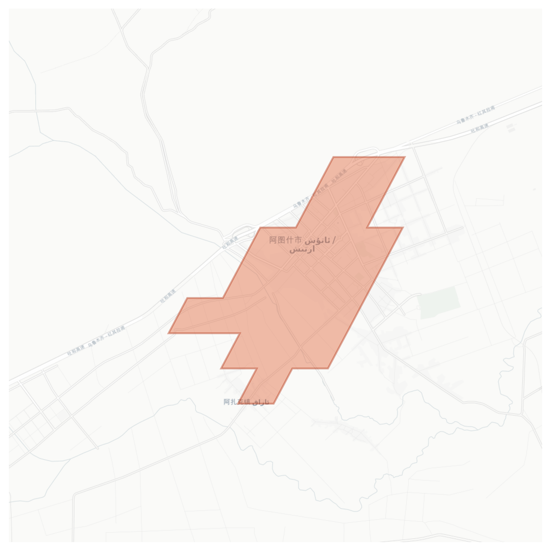 Artush geographic map