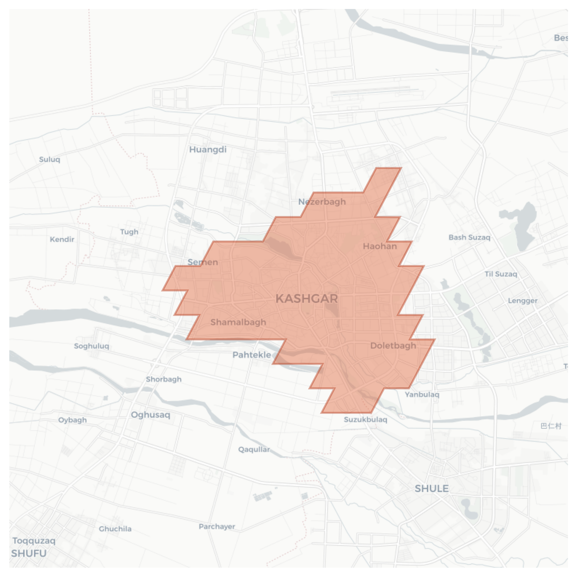 Kashgar geographic map