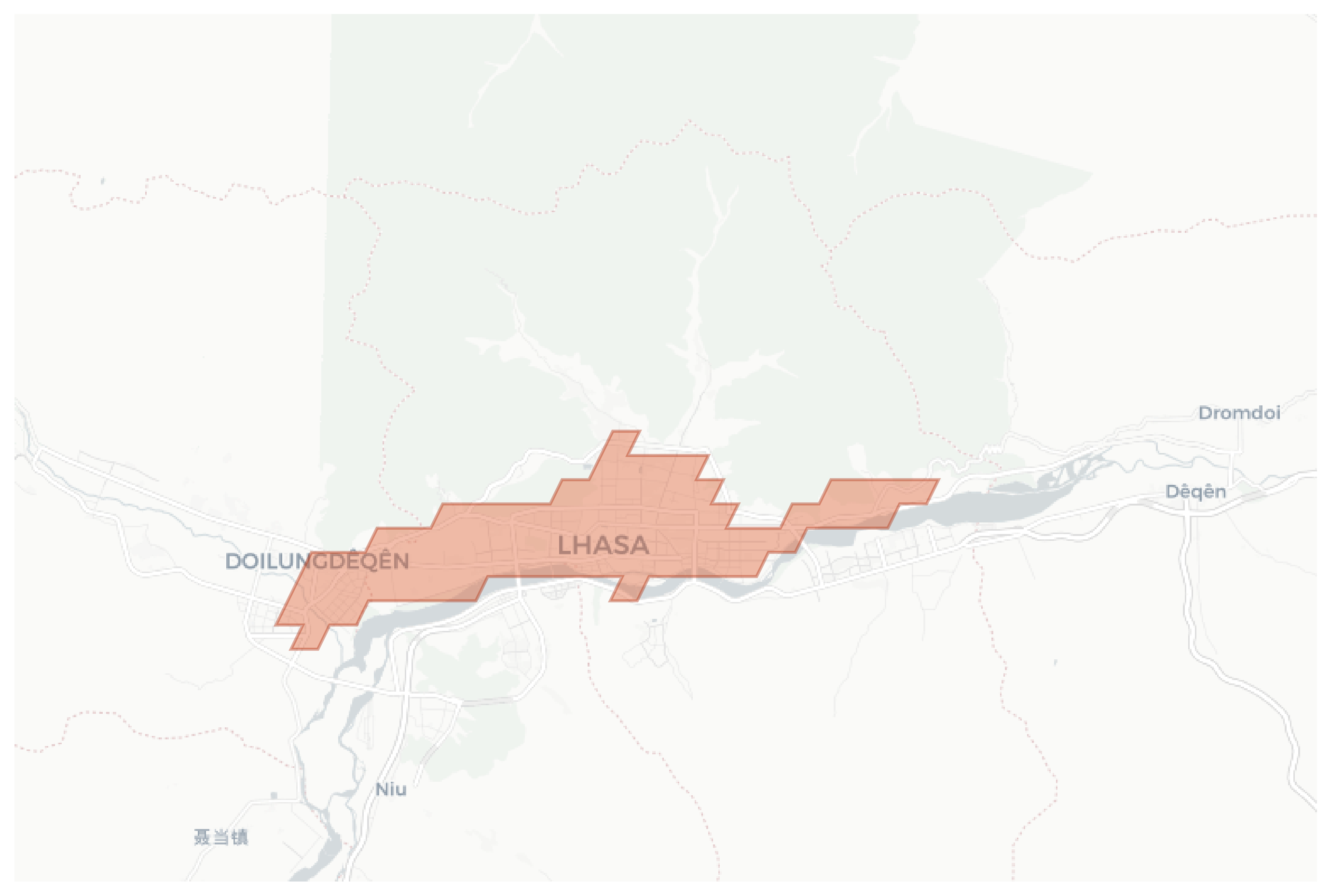 Lhasa geographic map