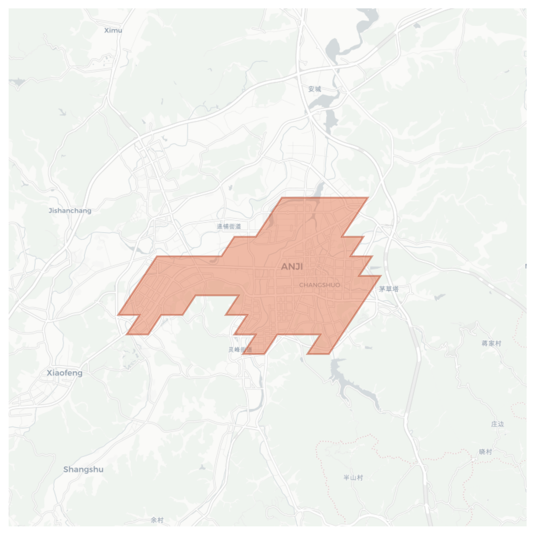 Anji geographic map