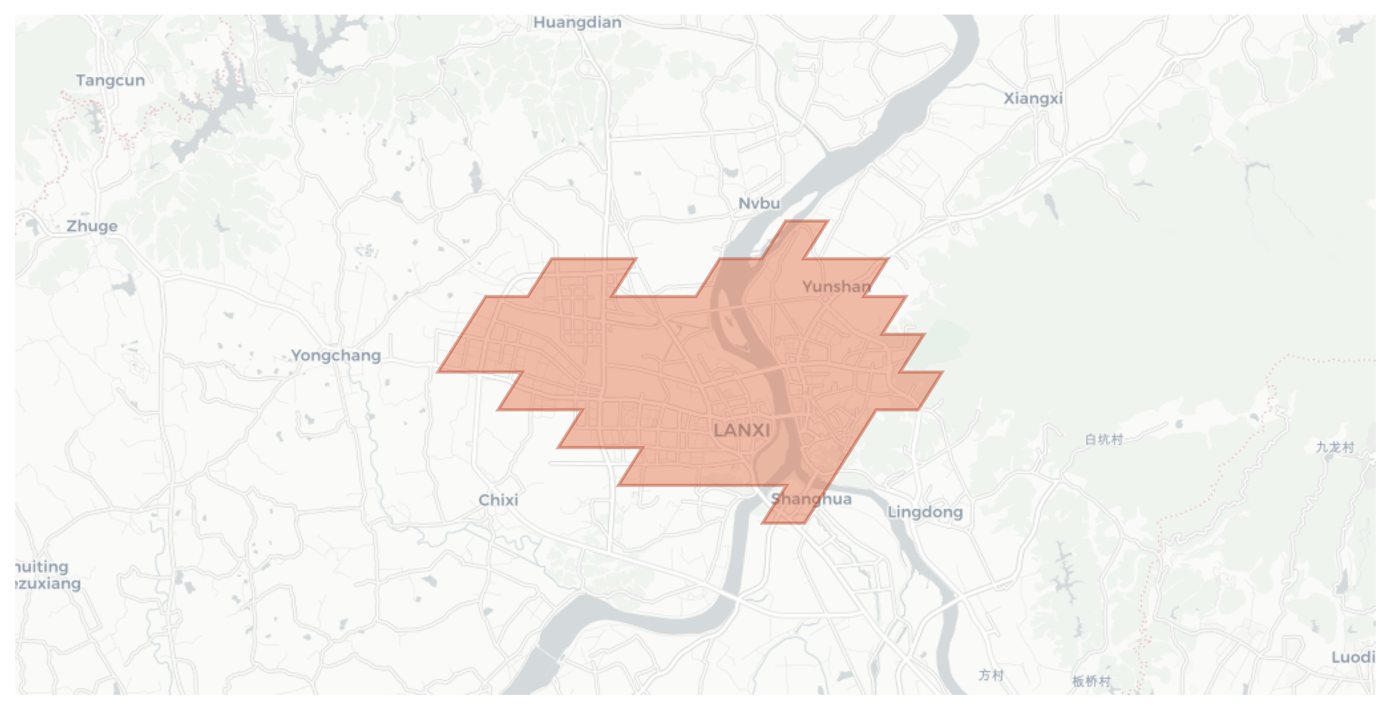 Lanxi geographic map