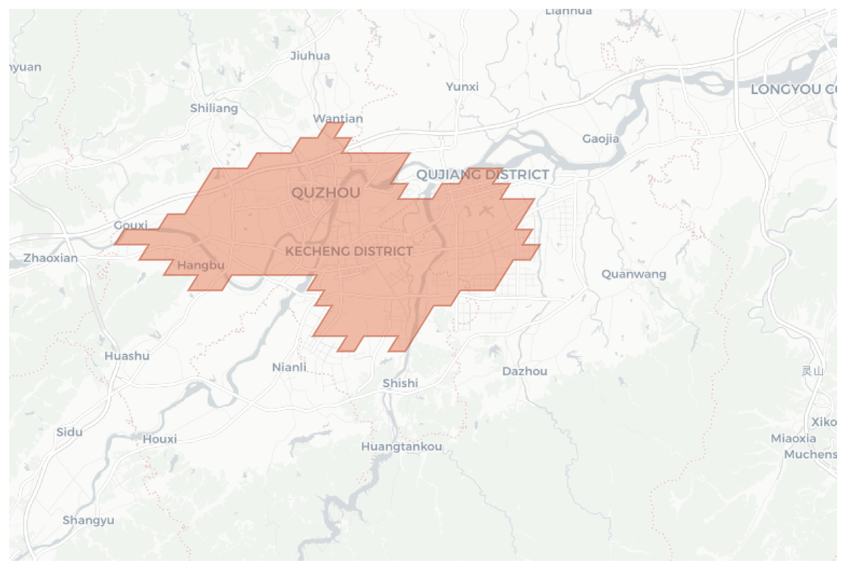 Quzhou geographic map