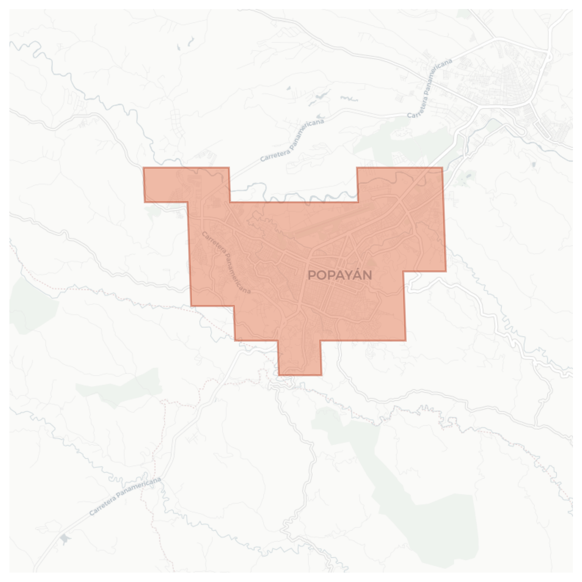 Popayán geographic map