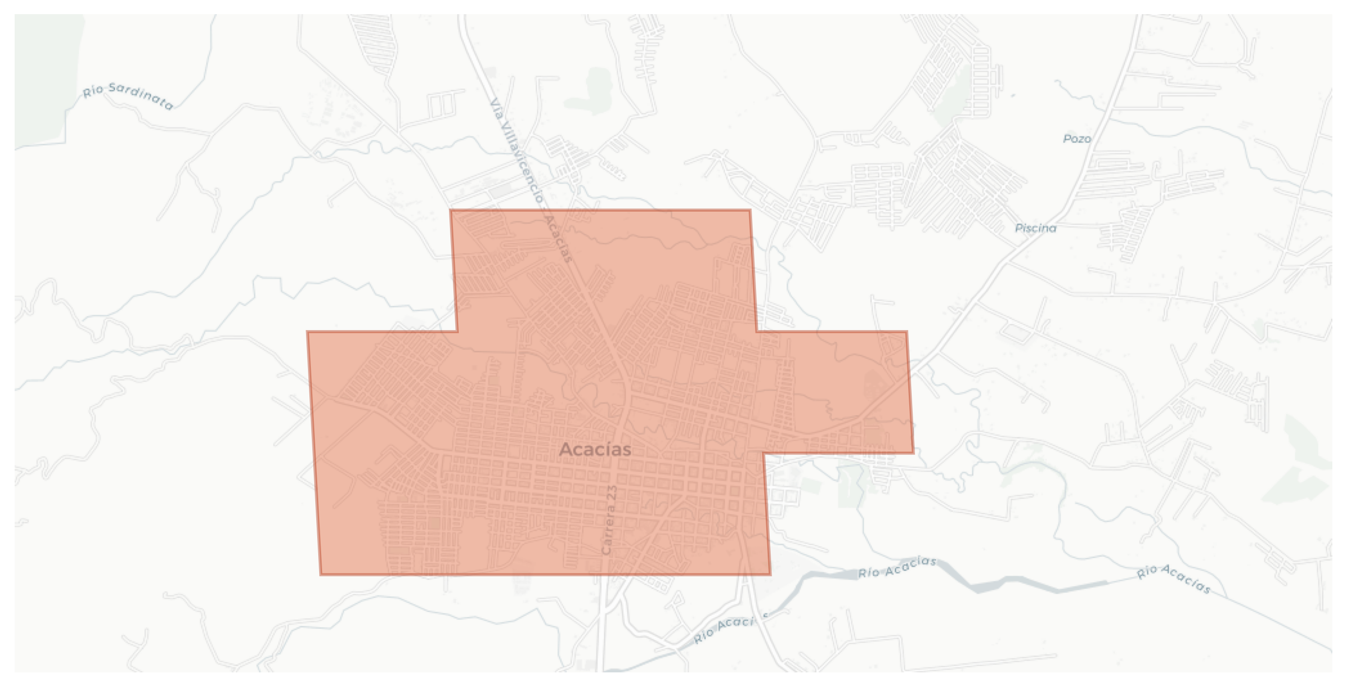 Acacías geographic map