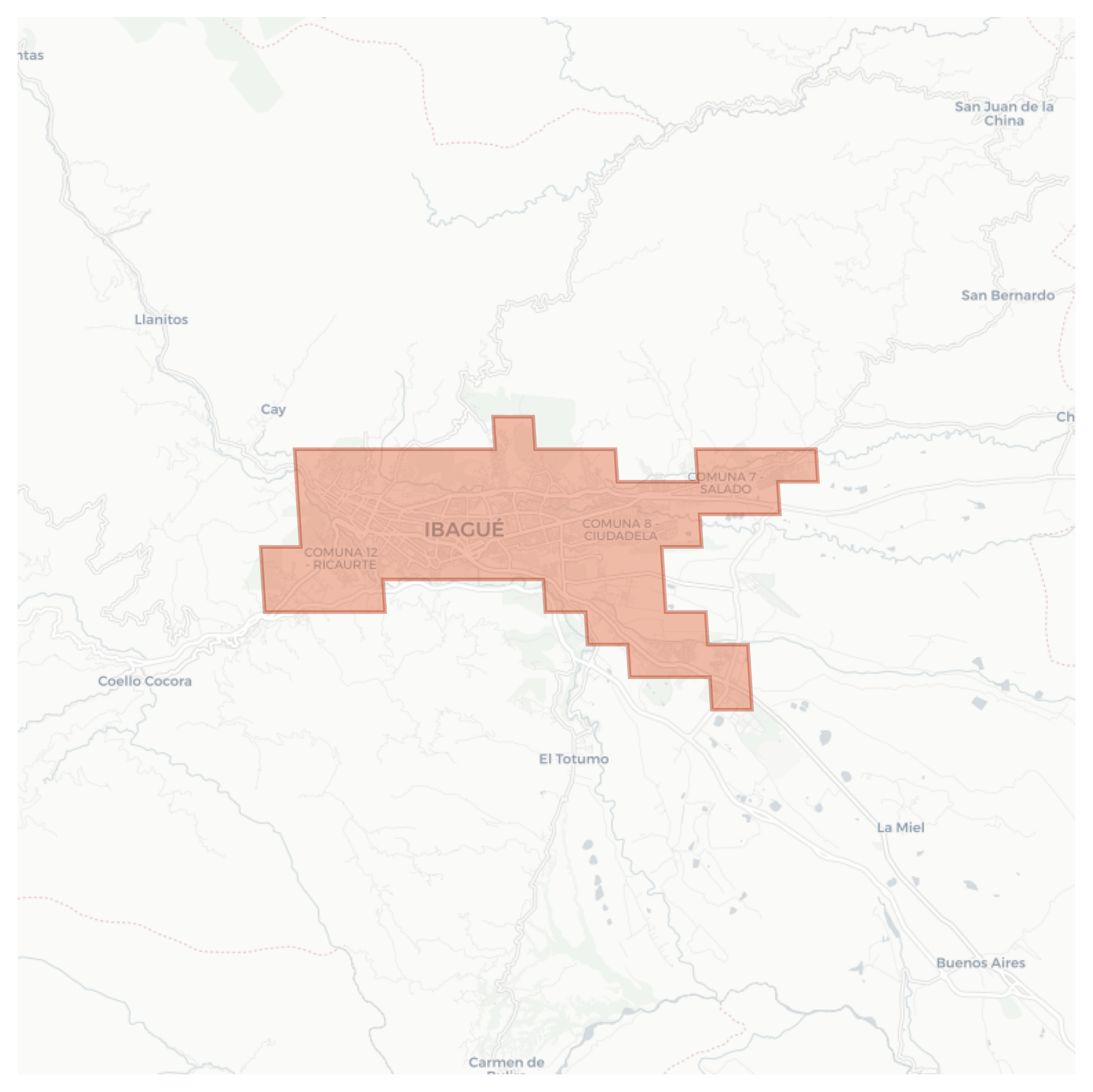 Ibagué geographic map