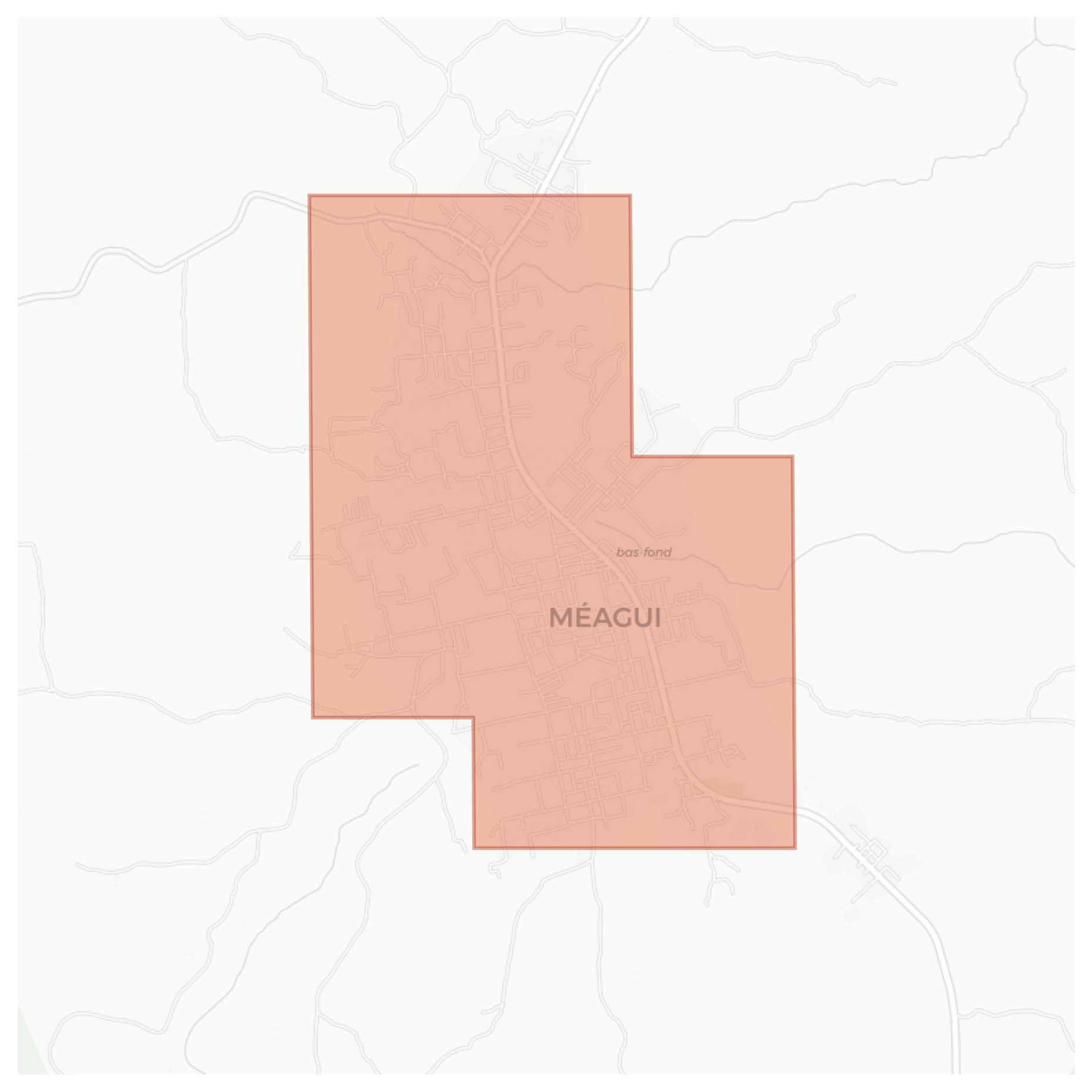 Méagui geographic map