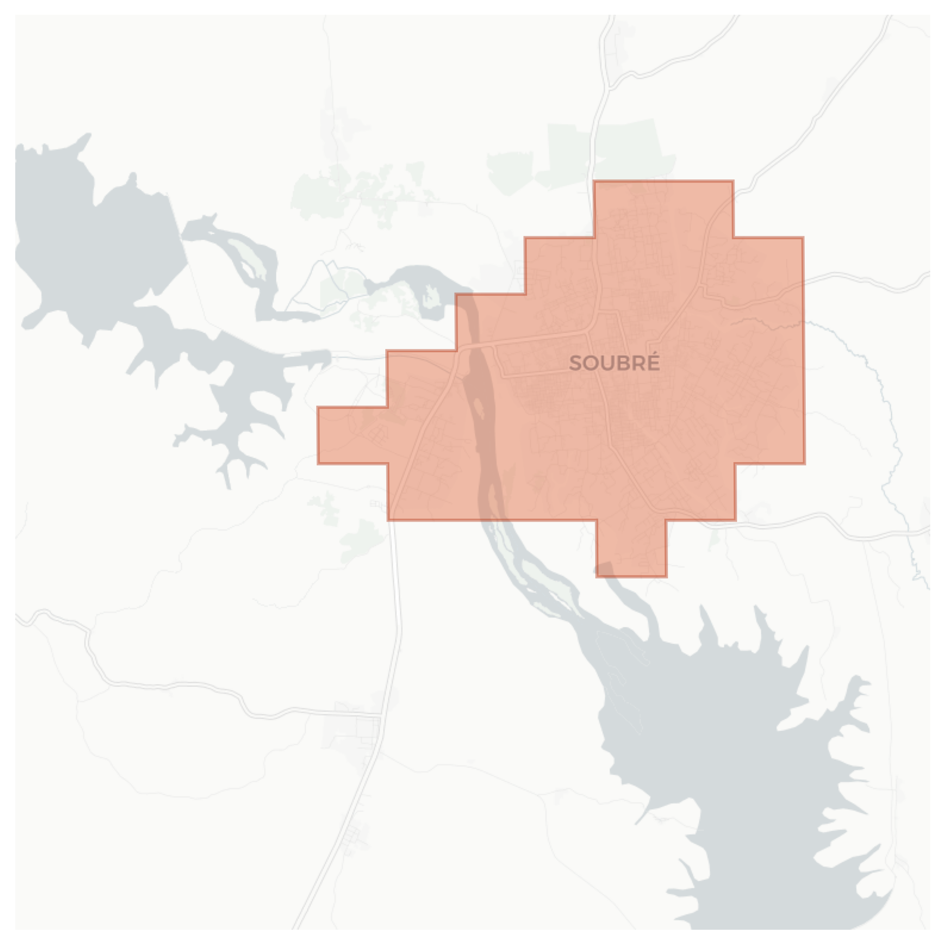 Soubré geographic map