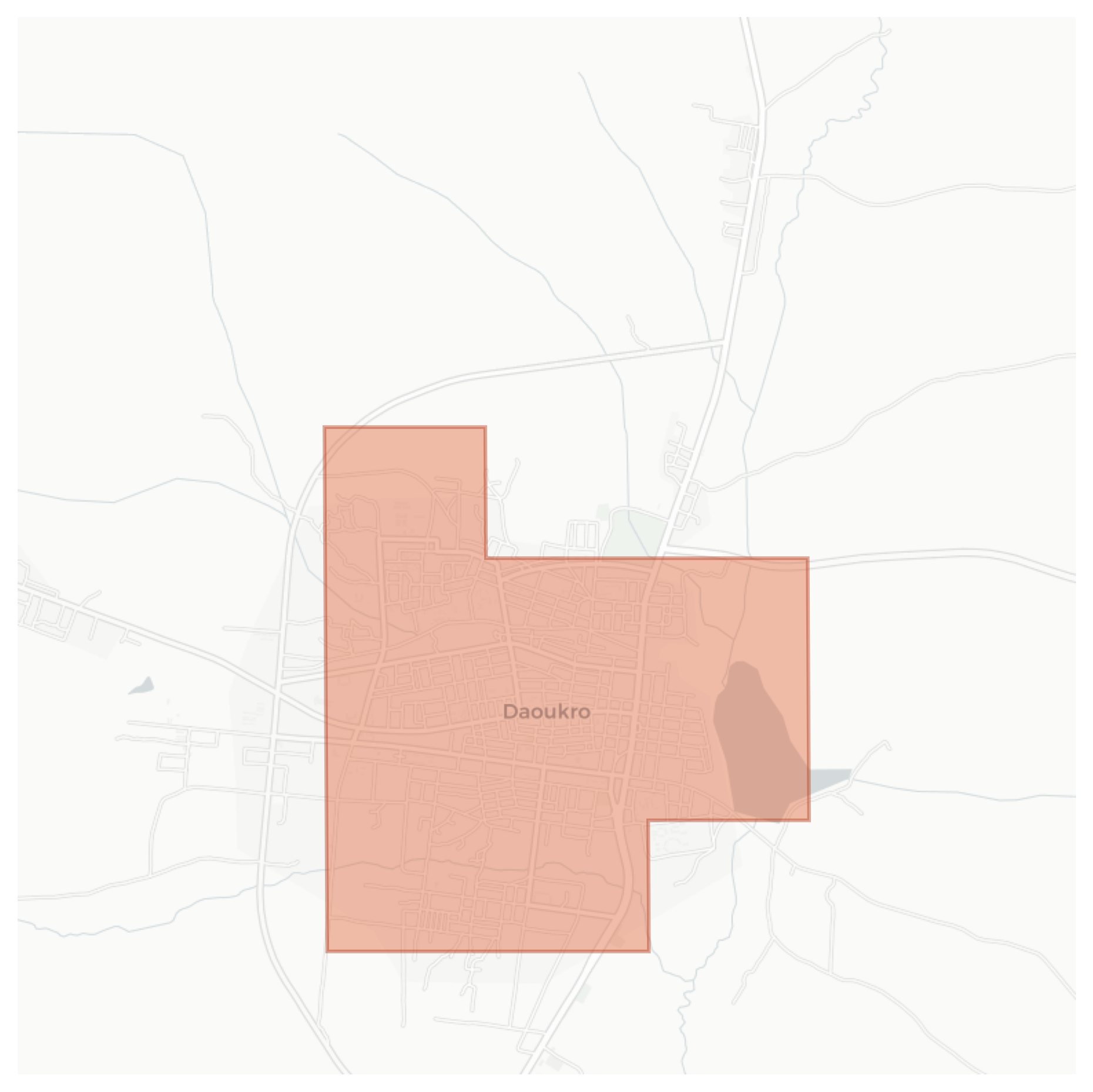 Daoukro geographic map