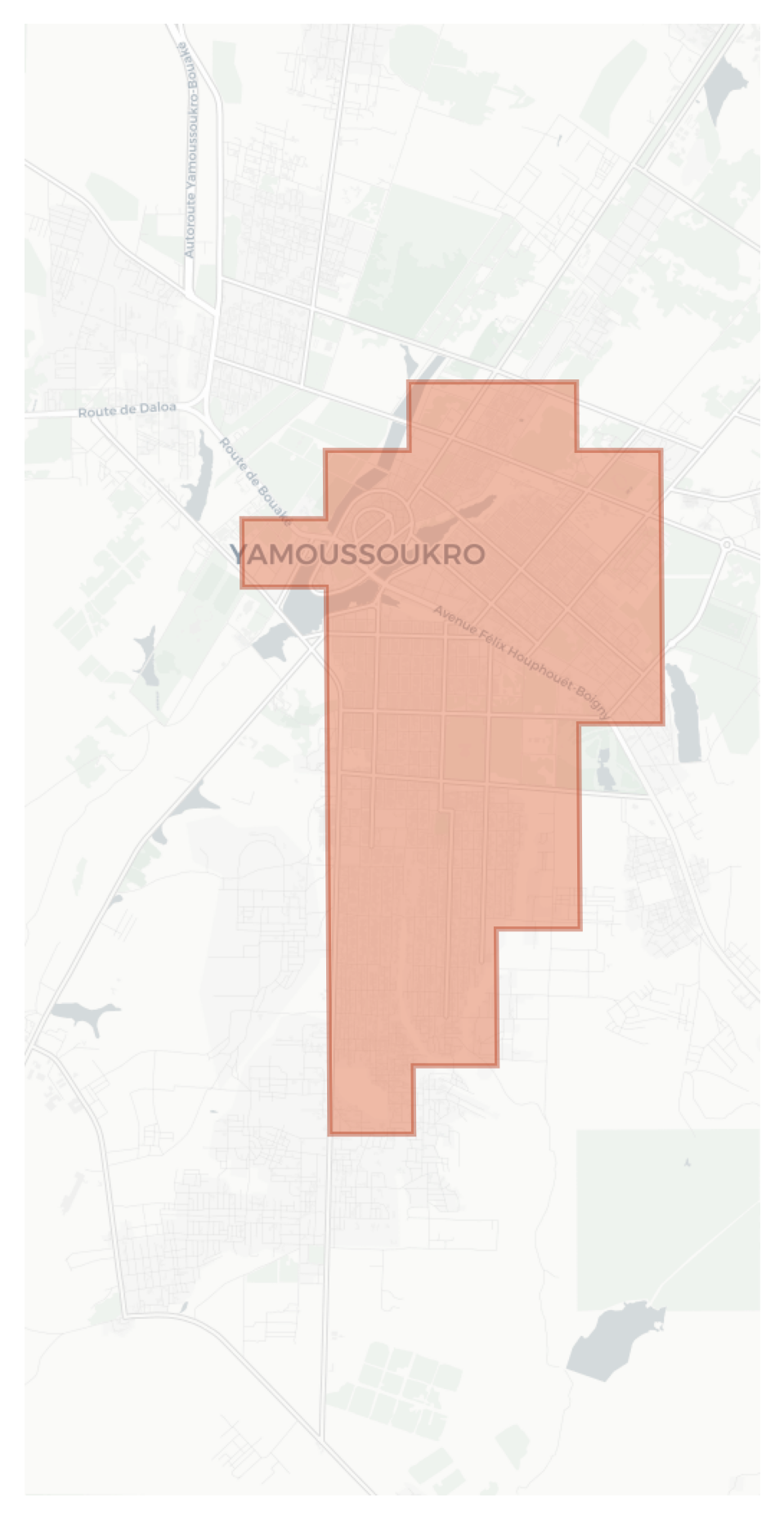 Yamoussoukro geographic map