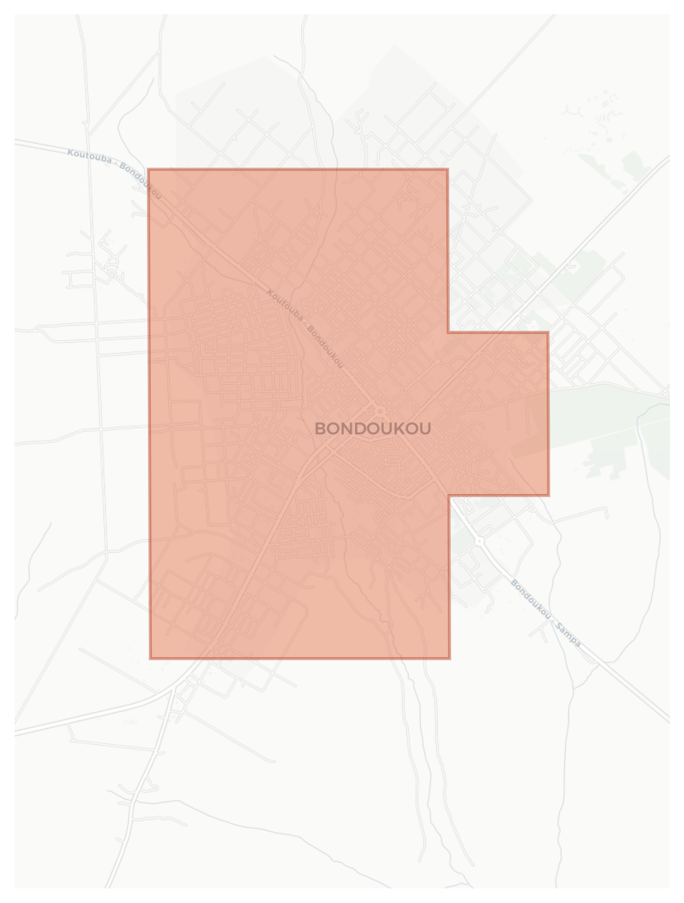 Bondoukou geographic map