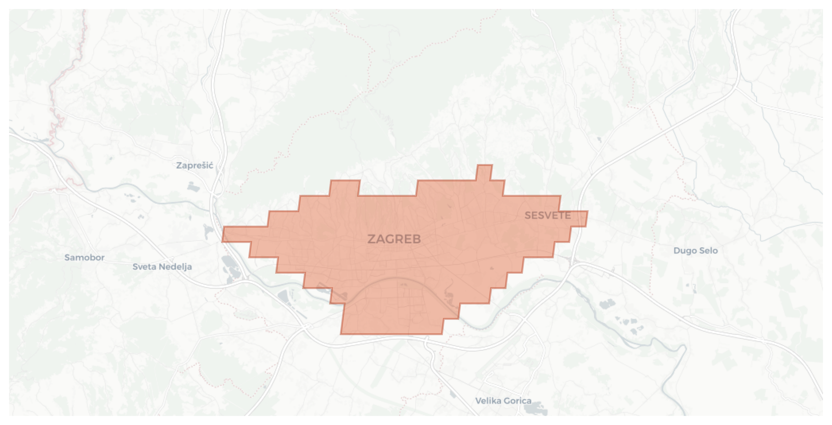 Zagreb geographic map