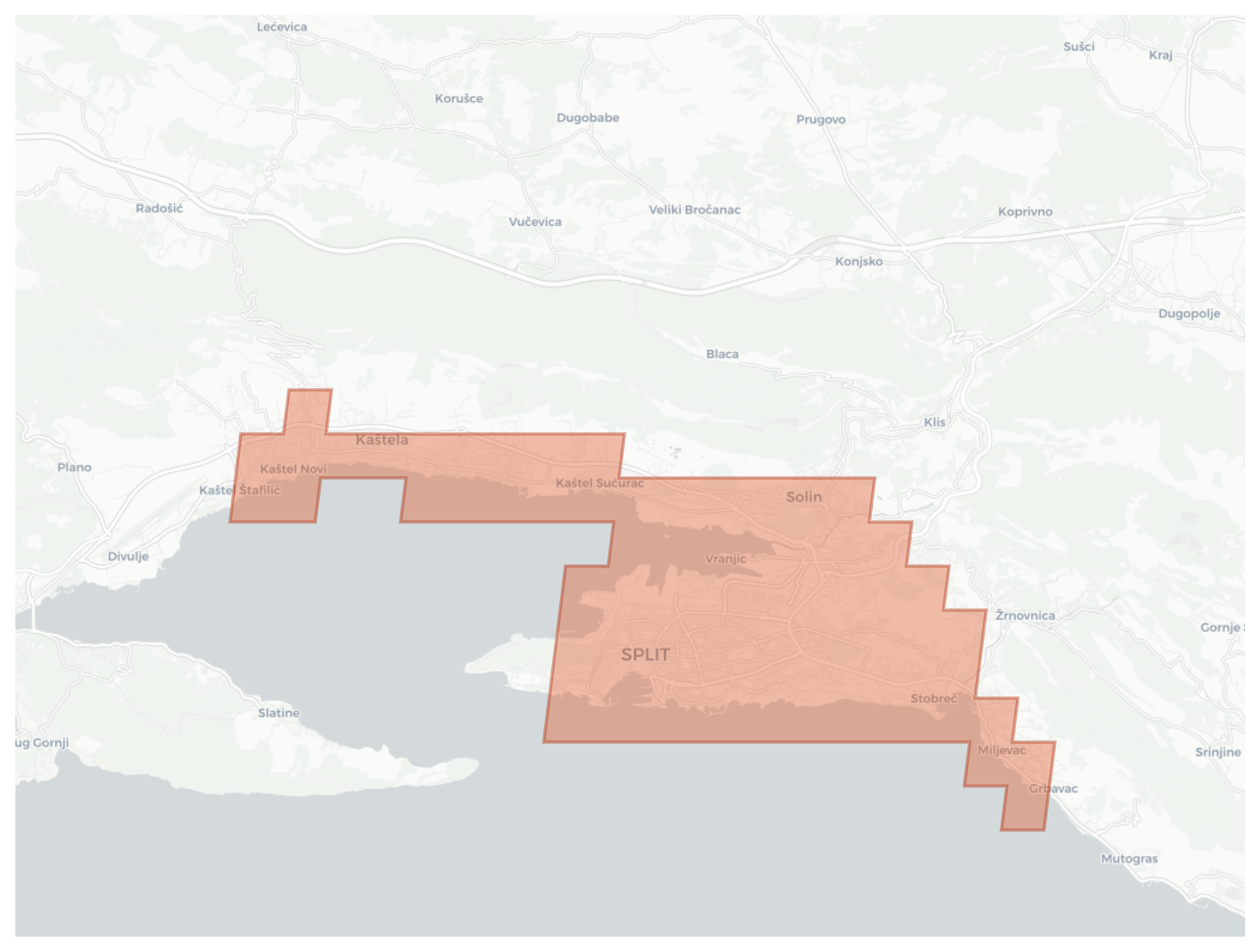 Split geographic map