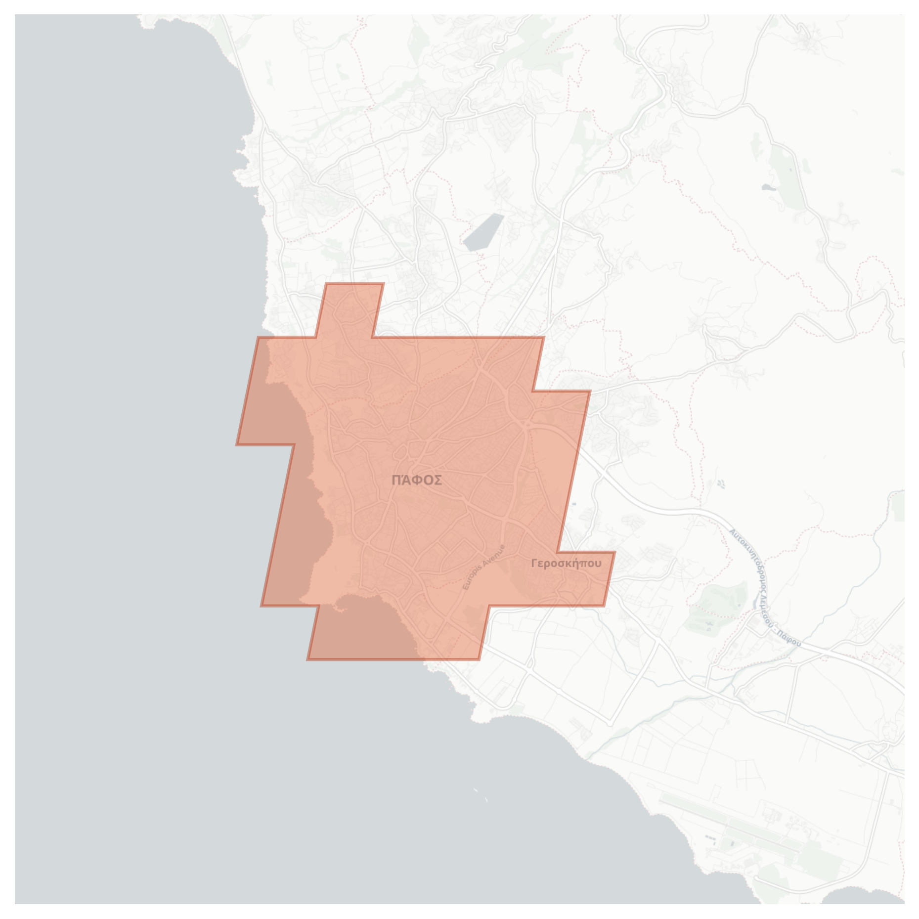 Pafos geographic map