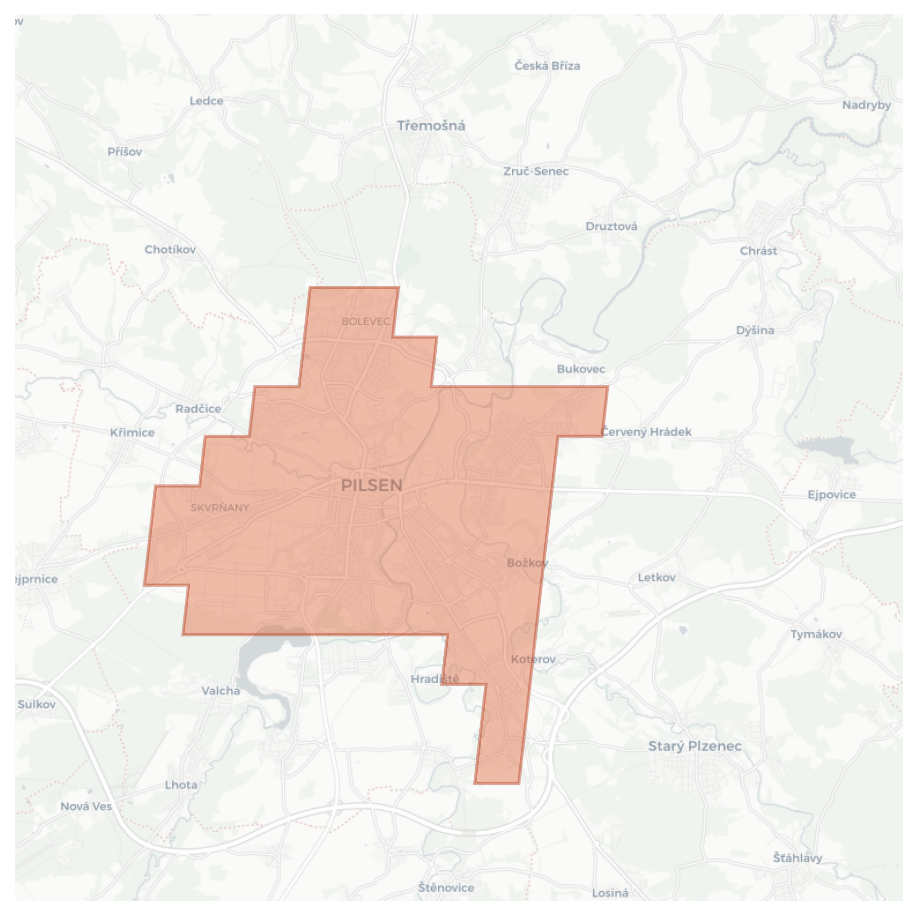 Pilsen geographic map