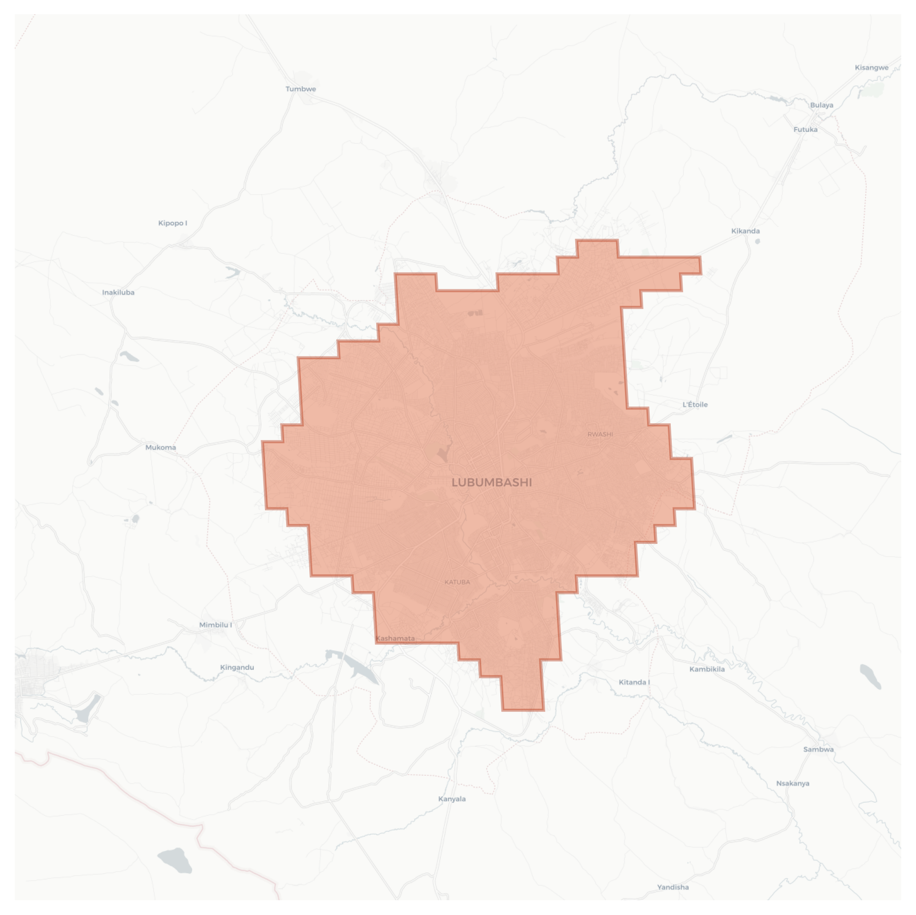 Lubumbashi geographic map