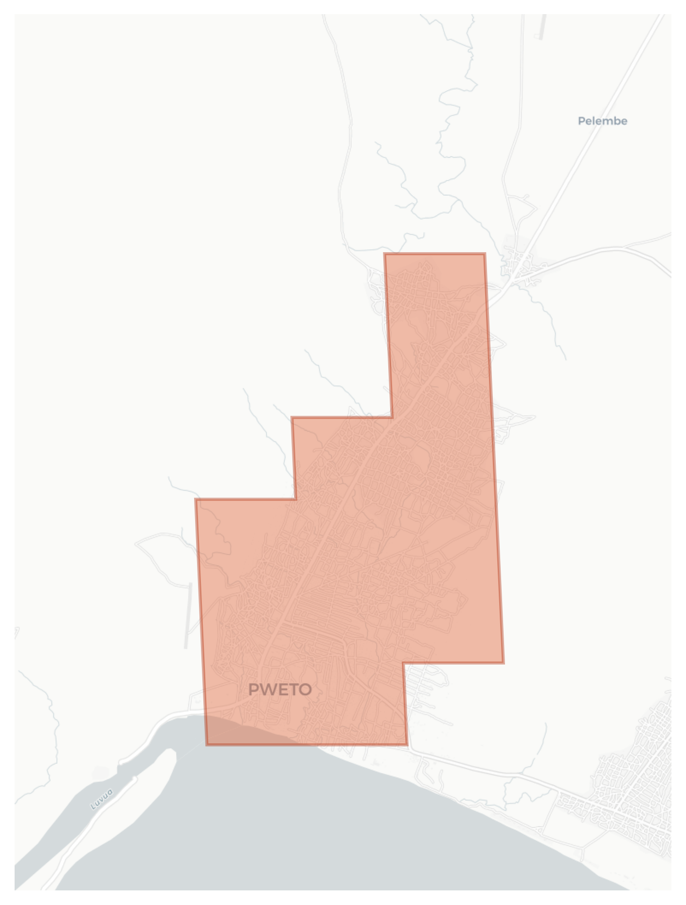 Pweto geographic map