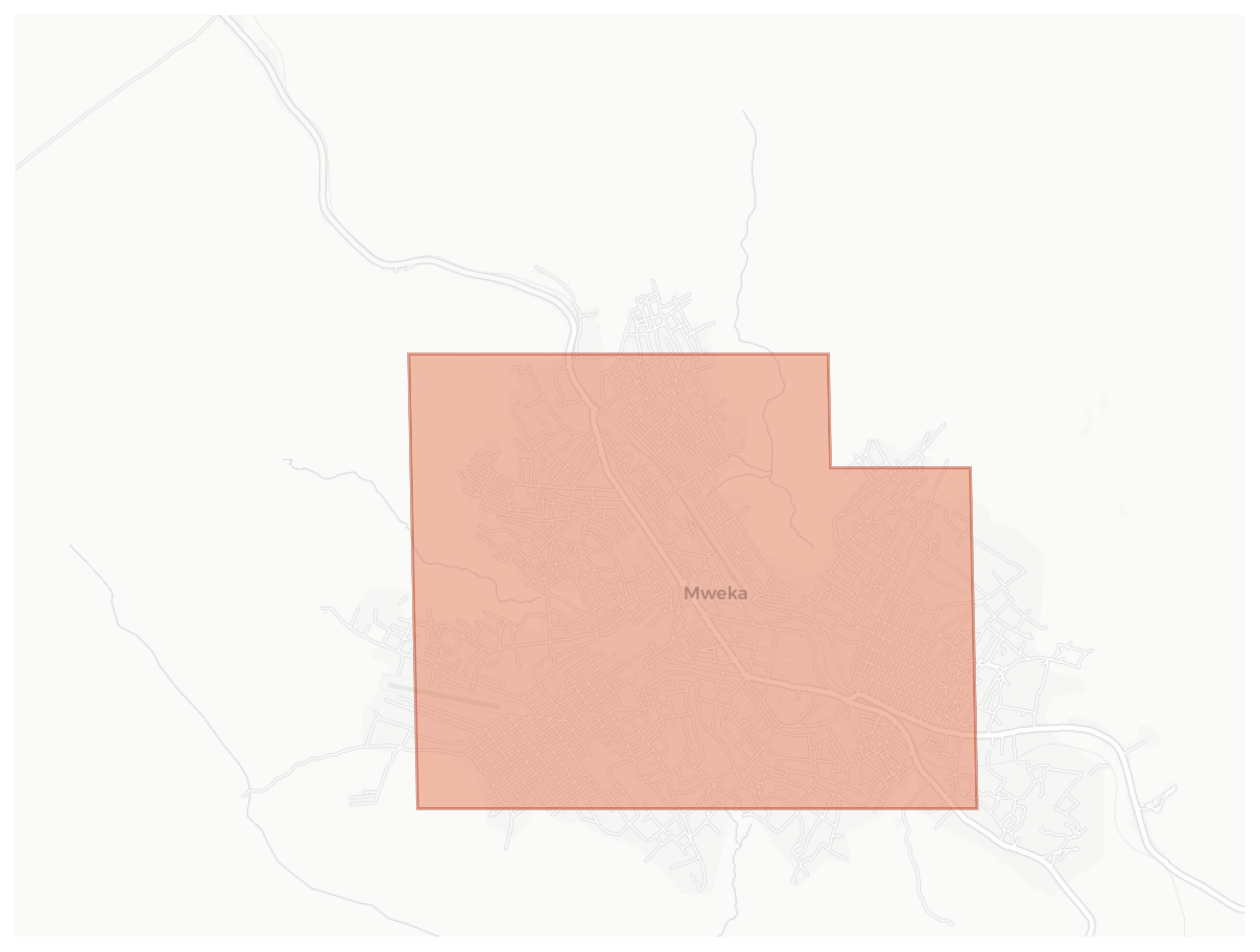 Mweka geographic map
