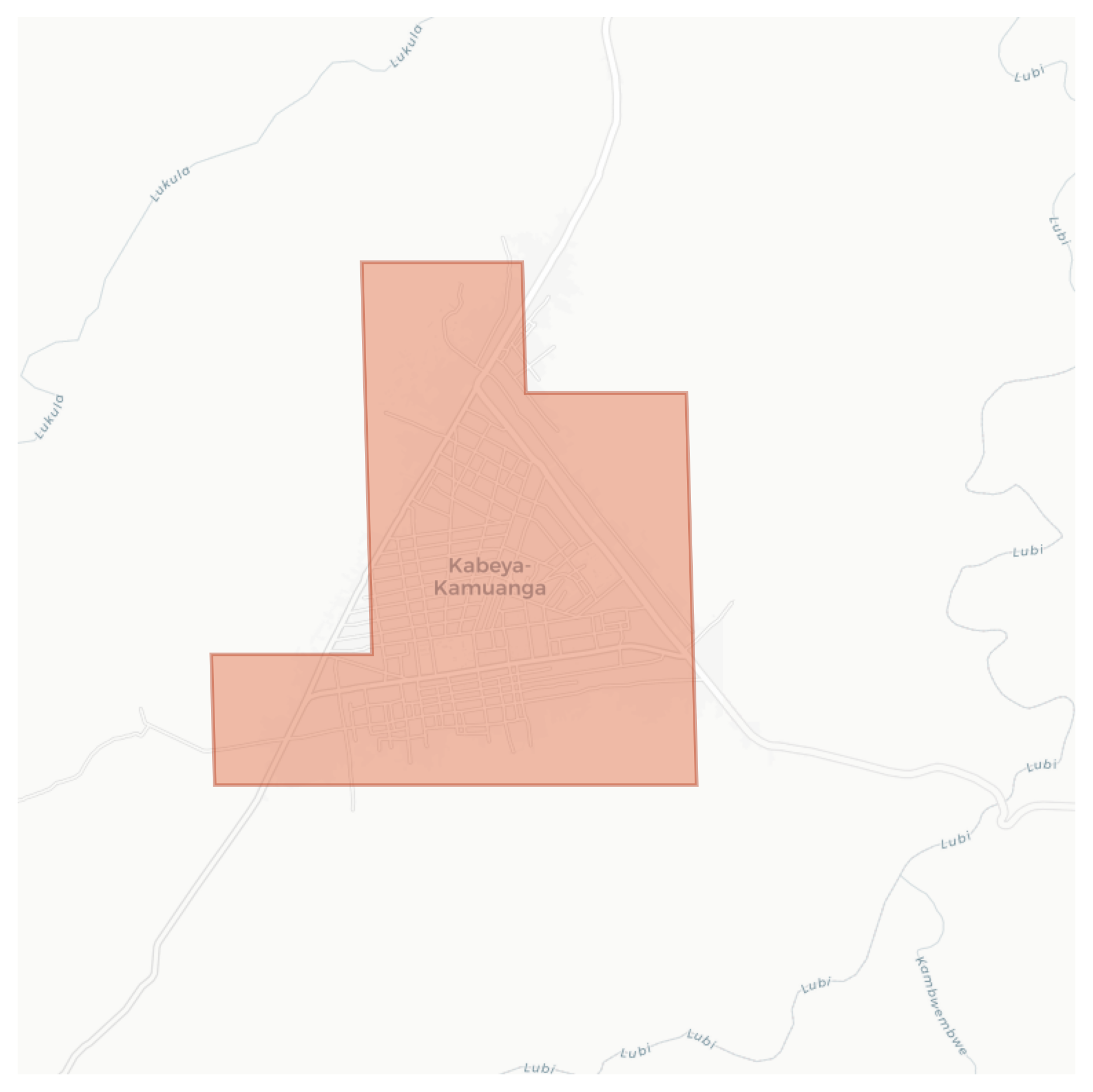 Kabeya-Kamuanga geographic map