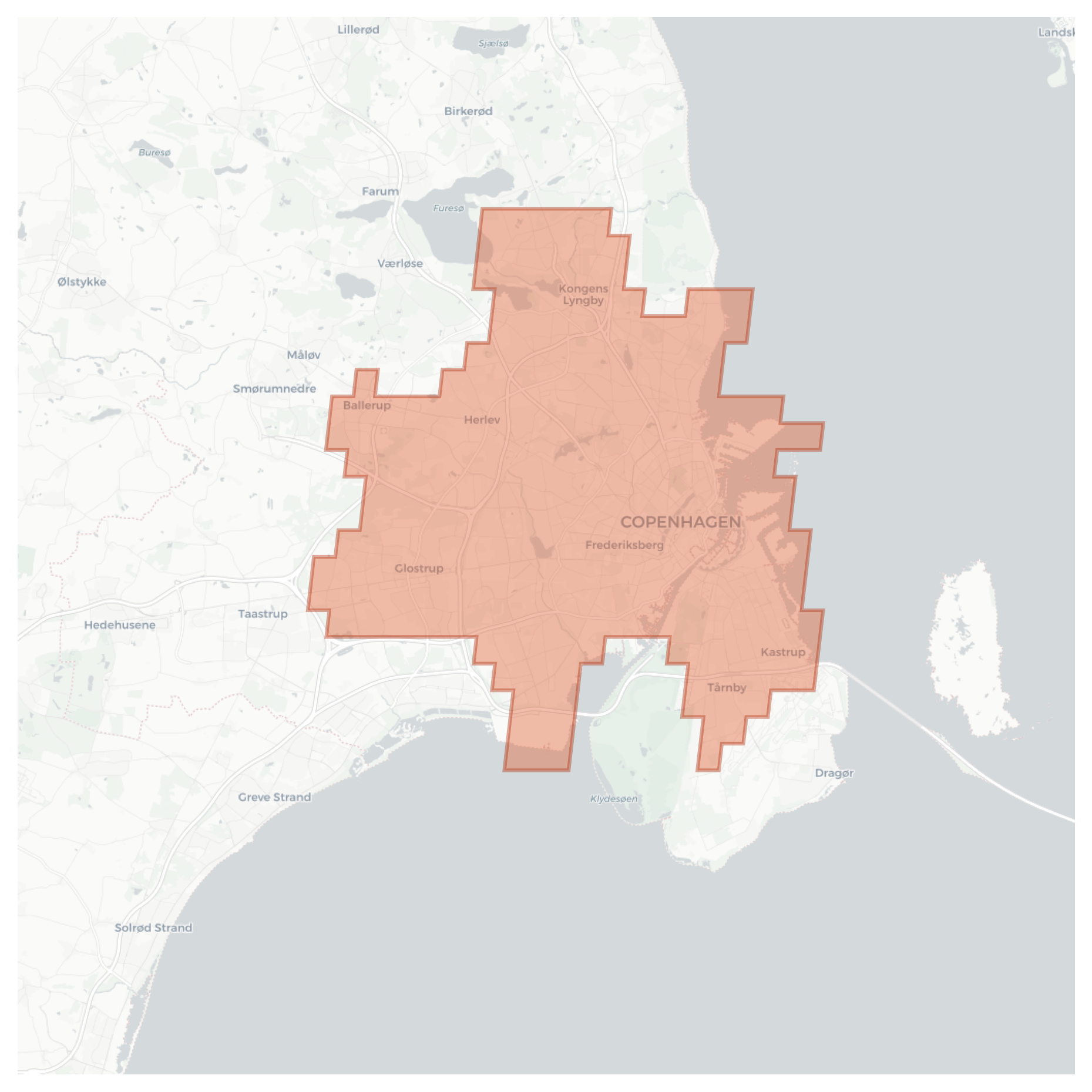 Copenhagen geographic map