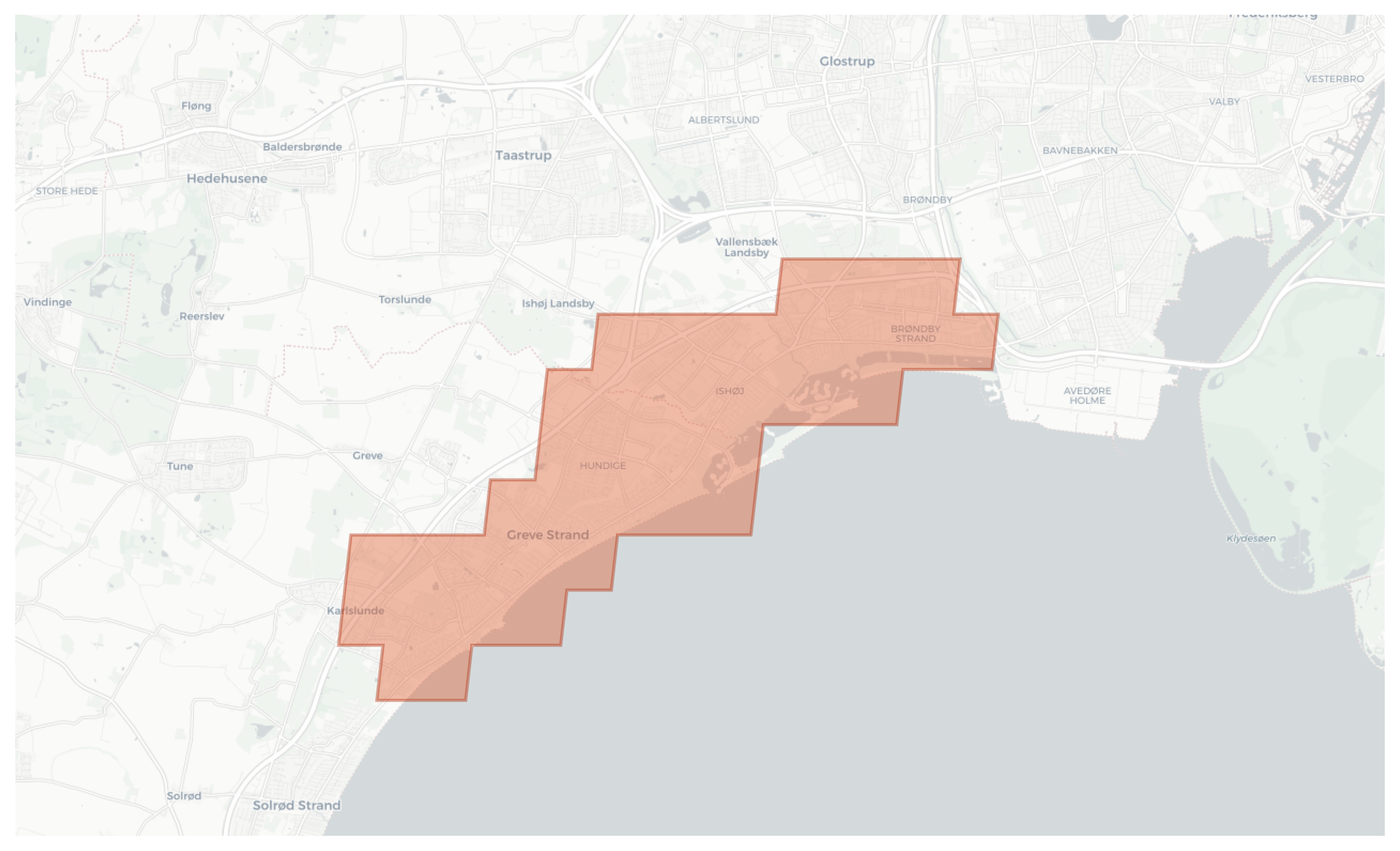 Greve Strand geographic map