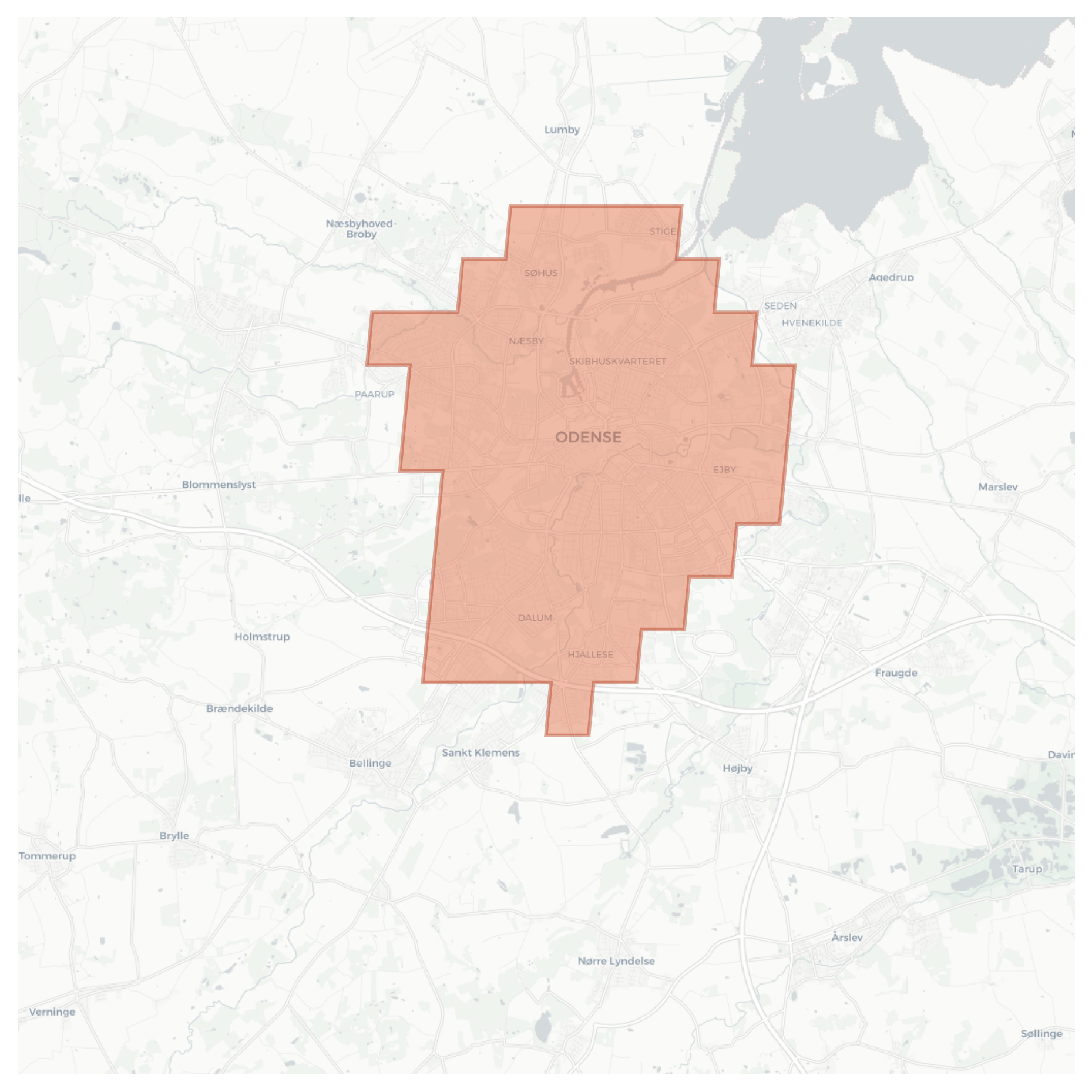 Odense geographic map