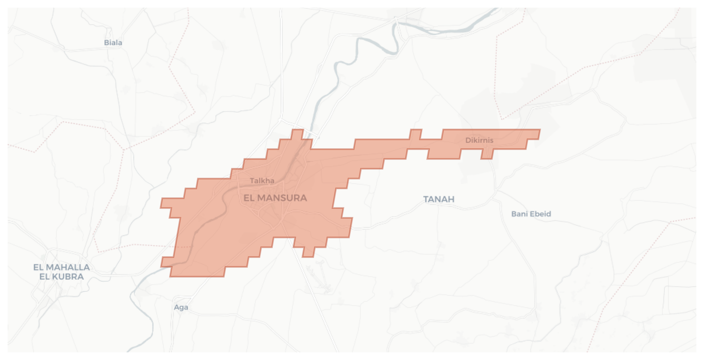 El Mansura geographic map