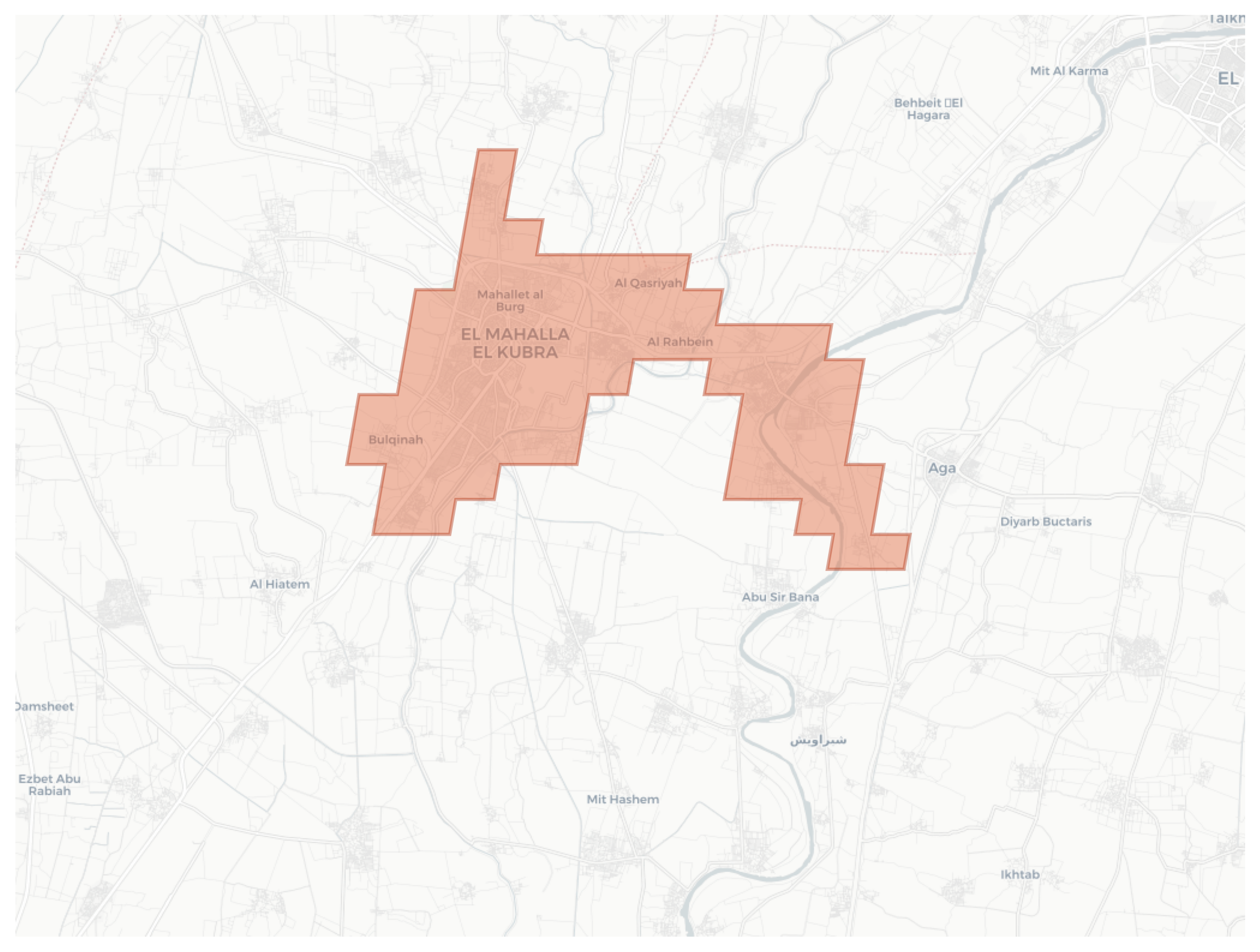 El Mahalla El Kubra geographic map