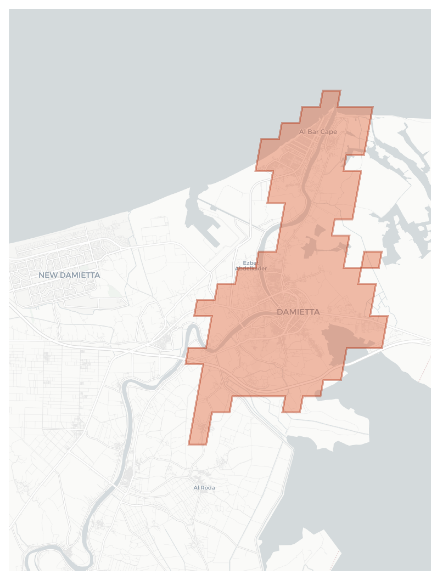 Damietta geographic map