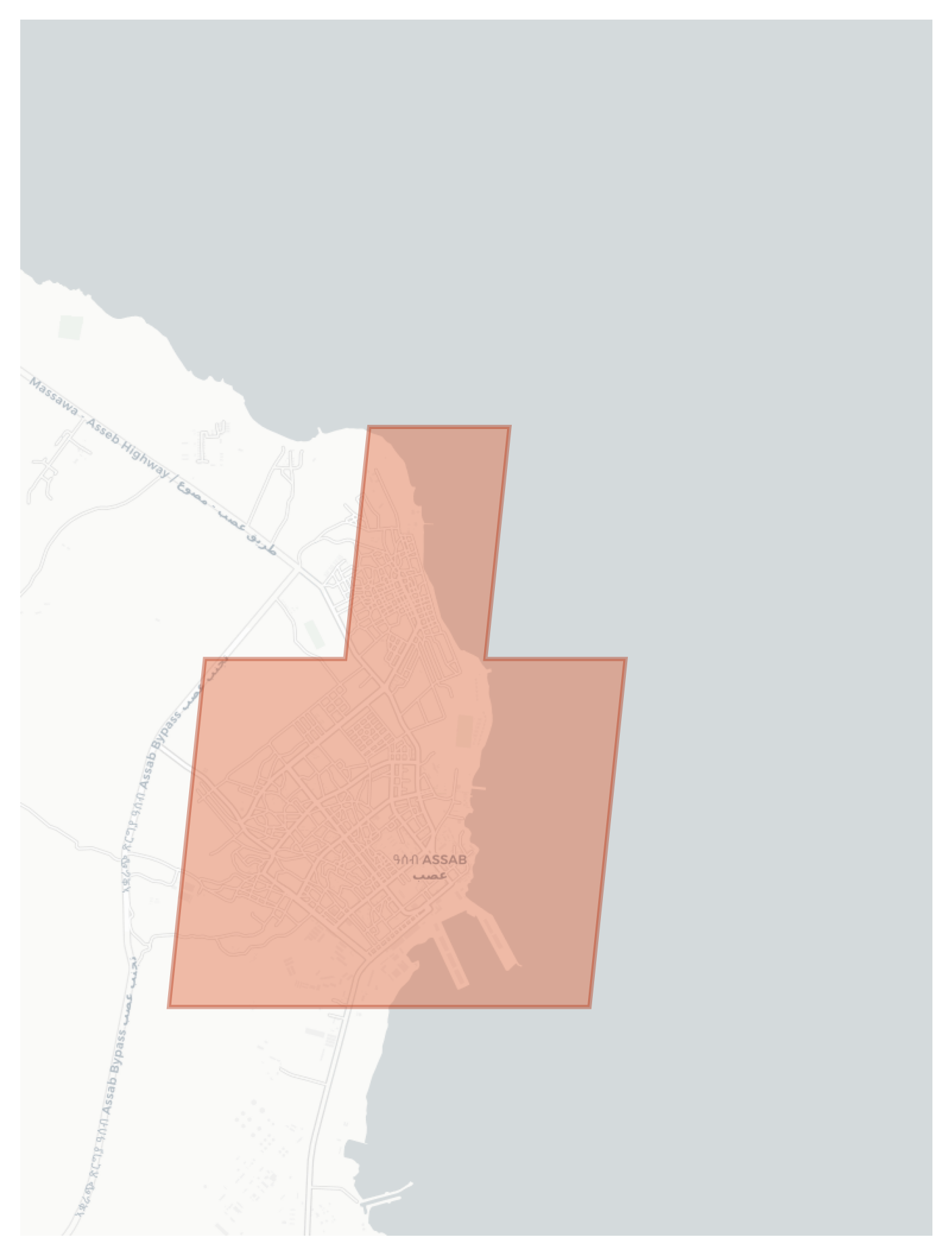 Assab geographic map
